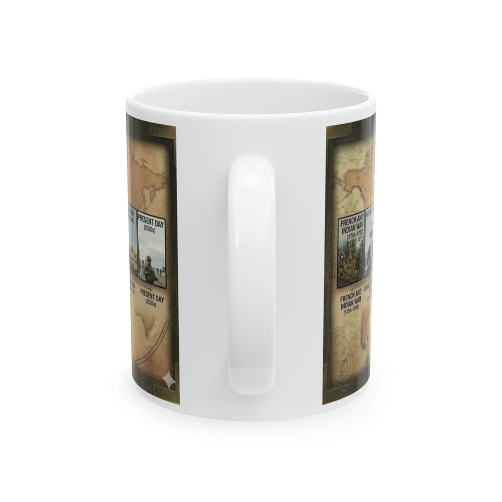 Historical Wars Timeline Ceramic Mug — Illustrated U.S. Conflicts Timeline (11oz, 15oz)