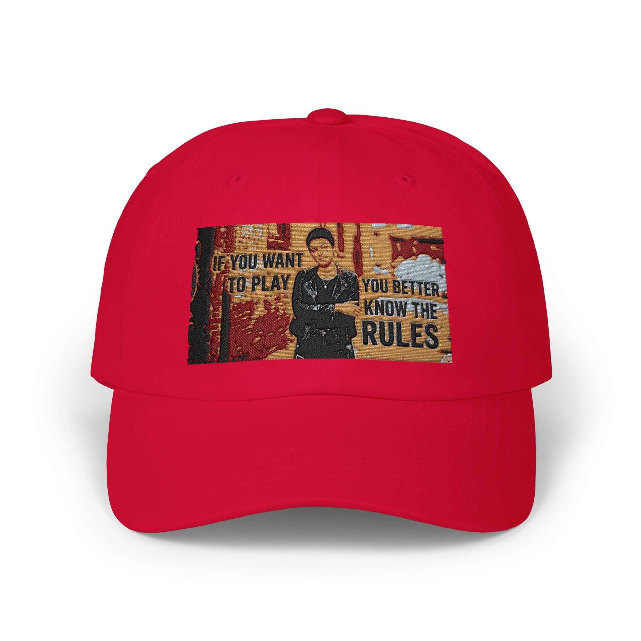 Dad Cap – "You Want to Play? You Better Know the Rules" Vintage Street Art Embroidered Hat