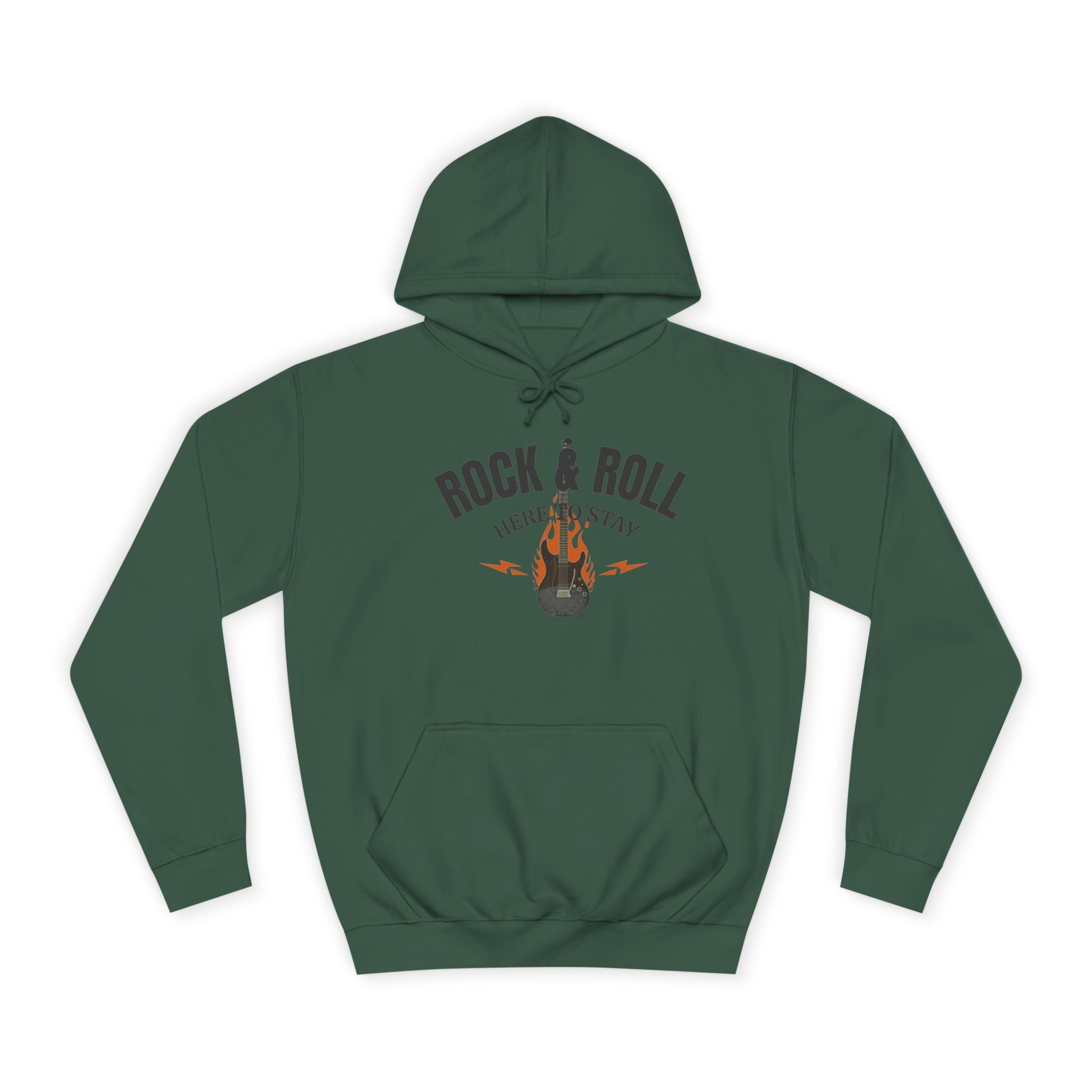 Rock & Roll Flame Guitar Hoodie — Vintage Music College Sweatshirt