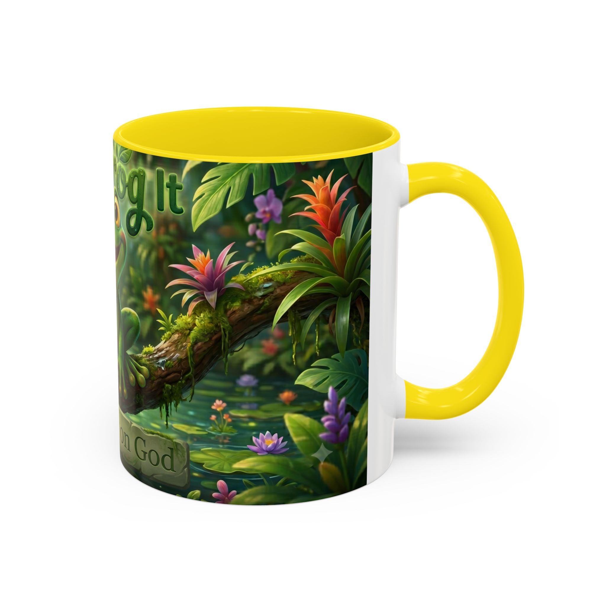Just Frog It Coffee Mug — Faith-Inspired Cute Frog Accent Mug (11/15oz)