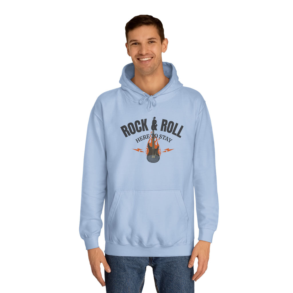 Rock & Roll Flame Guitar Hoodie — Vintage Music College Sweatshirt