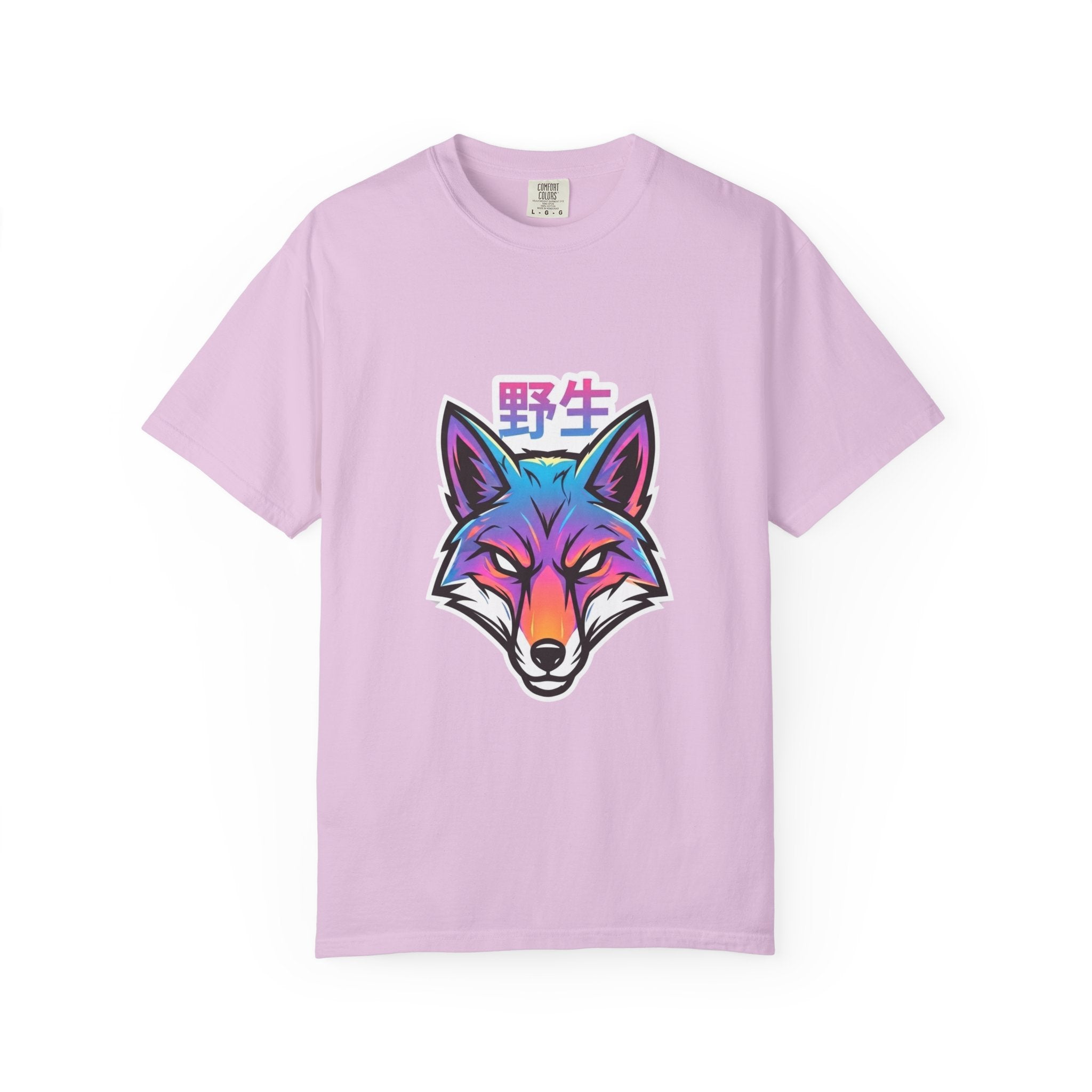 Neon Fox Graphic T-Shirt — Wild (野生) Japanese Kanji Tee