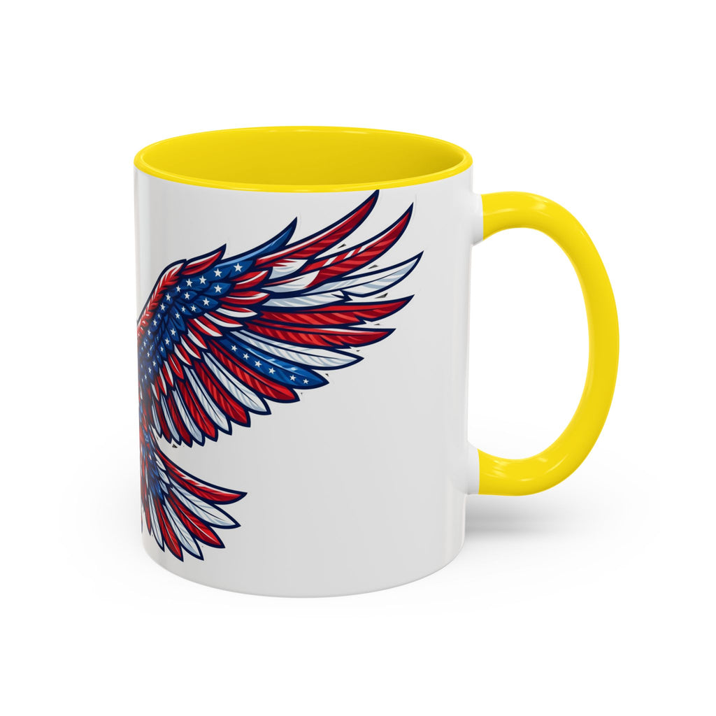 Patriotic Eagle Accent Coffee Mug — Red White & Blue Flying Eagle (11/15oz)