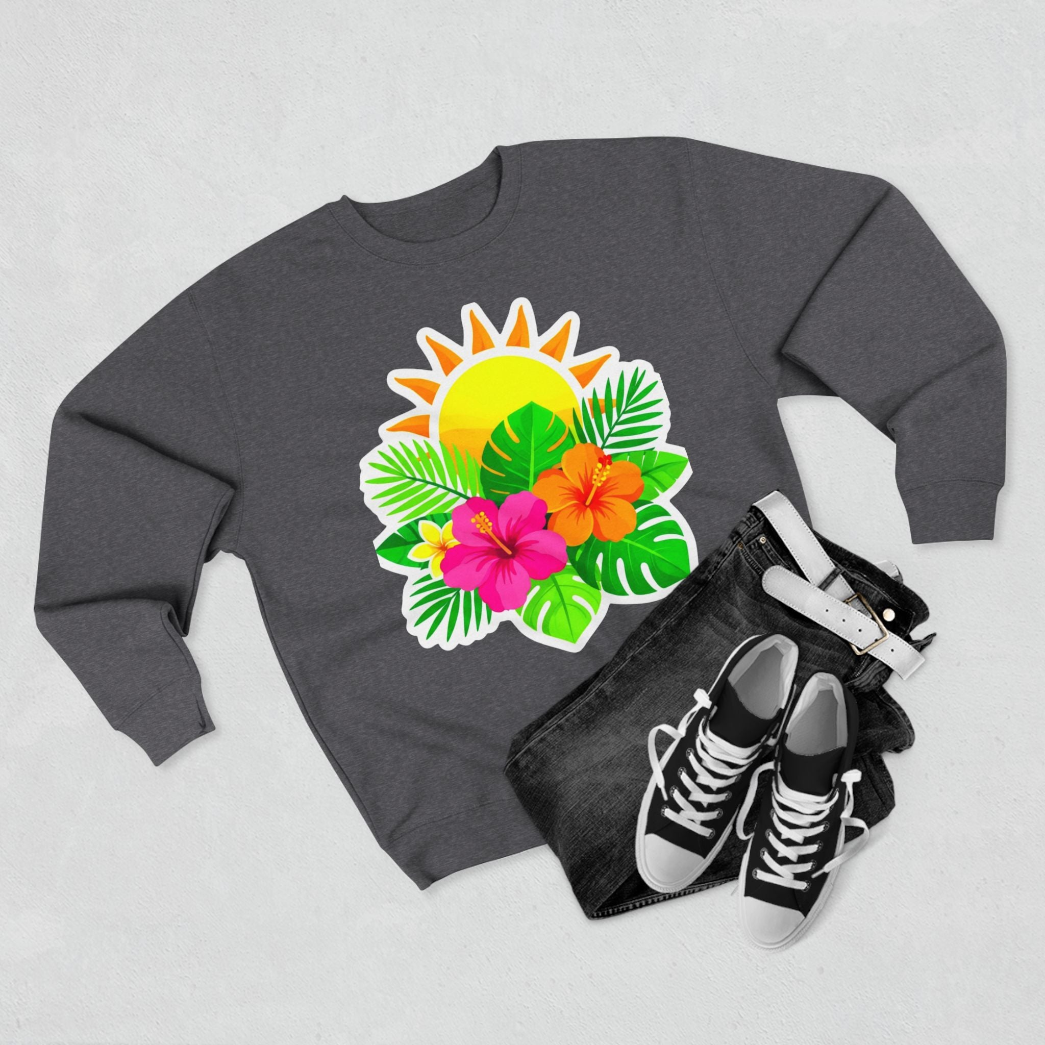 Tropical Hibiscus Crewneck Sweatshirt