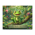 Just Frog It Canvas Wall Art — "Fully Rely on God" Inspirational Frog Print
