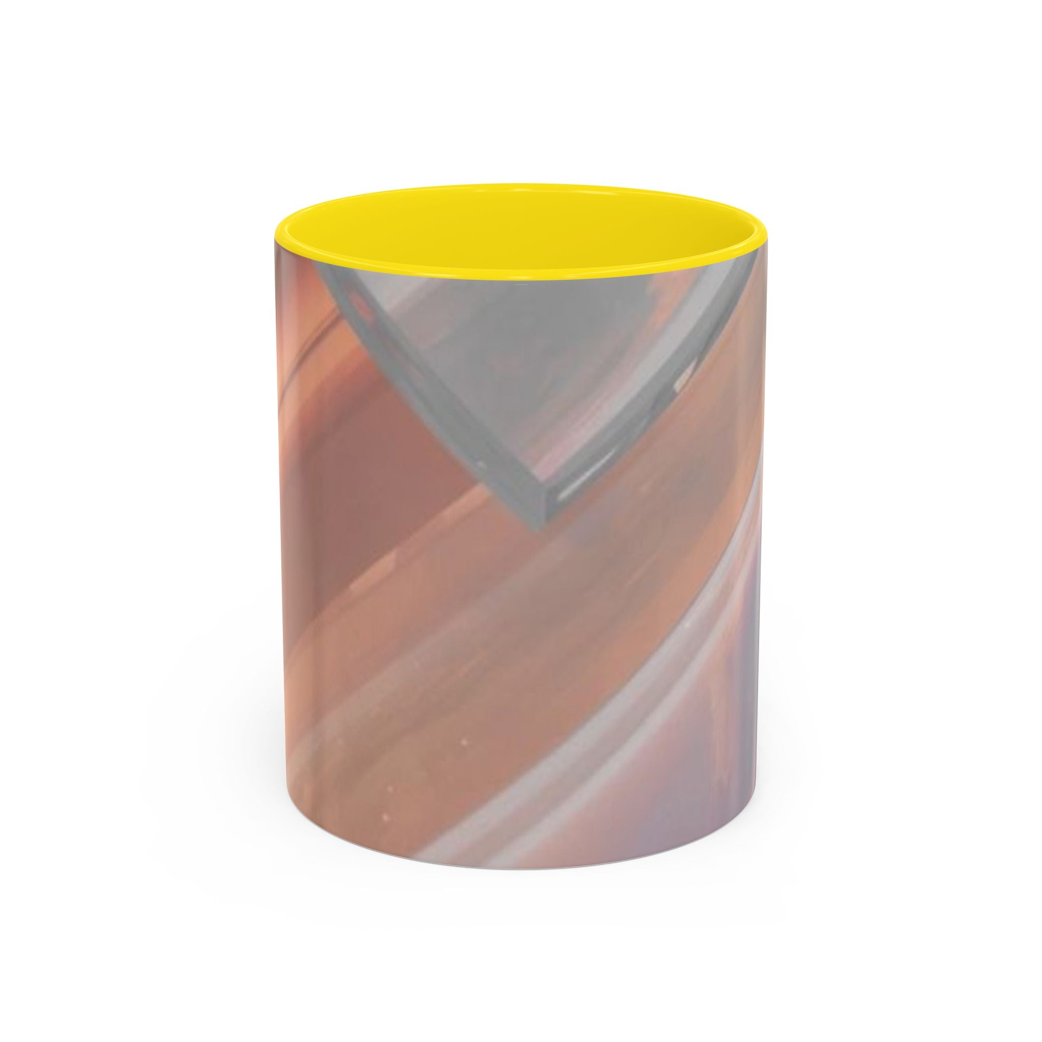 Abstract Peach Swirl Accent Coffee Mug — Modern Aesthetic Ceramic Mug