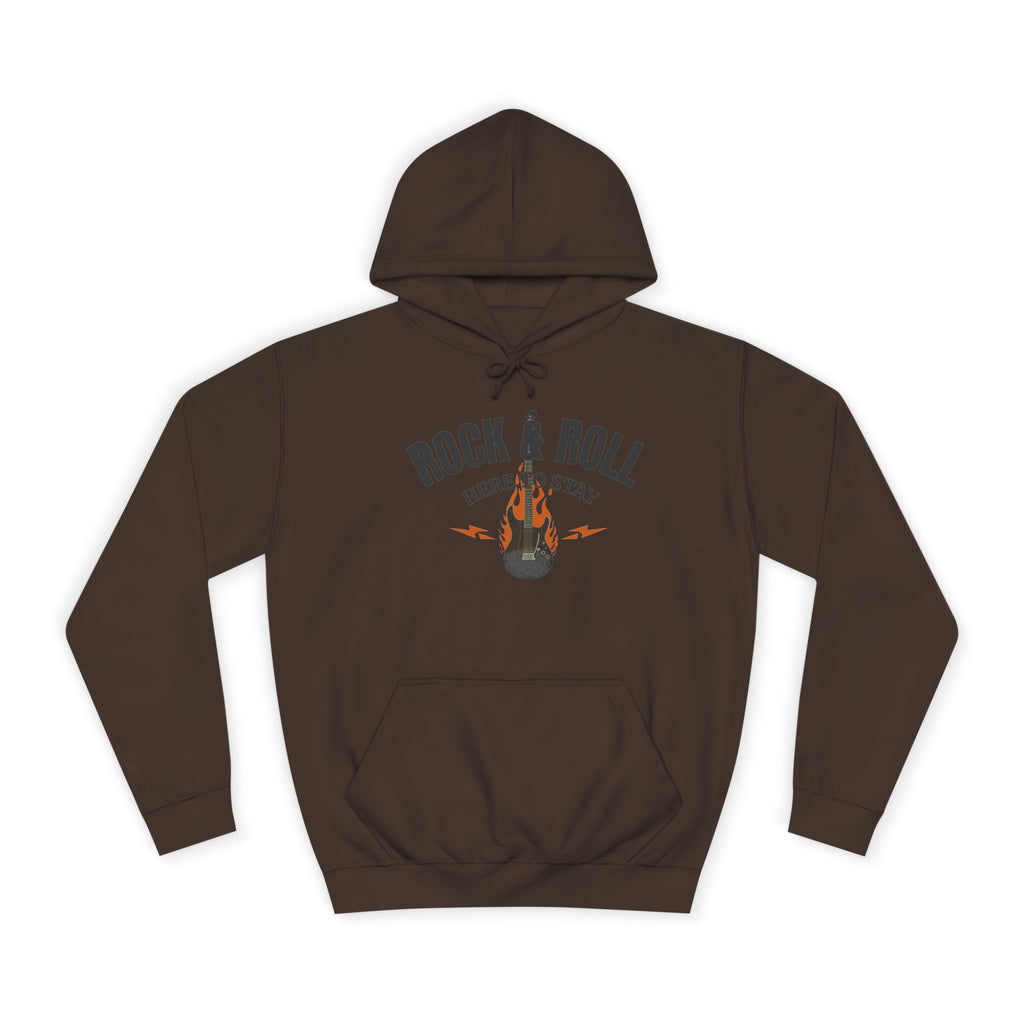 Rock & Roll Flame Guitar Hoodie — Vintage Music College Sweatshirt