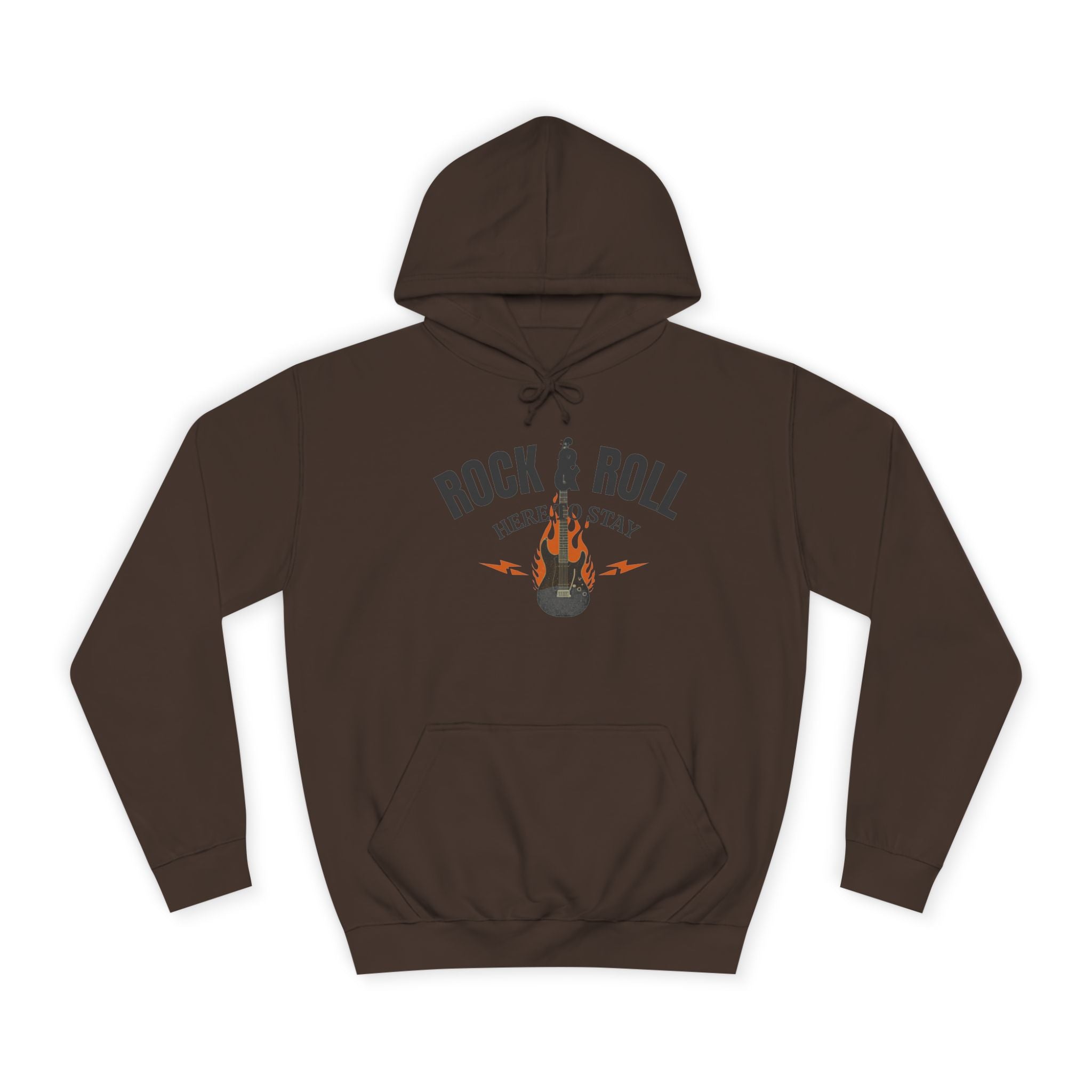 Rock & Roll Flame Guitar Hoodie — Vintage Music College Sweatshirt