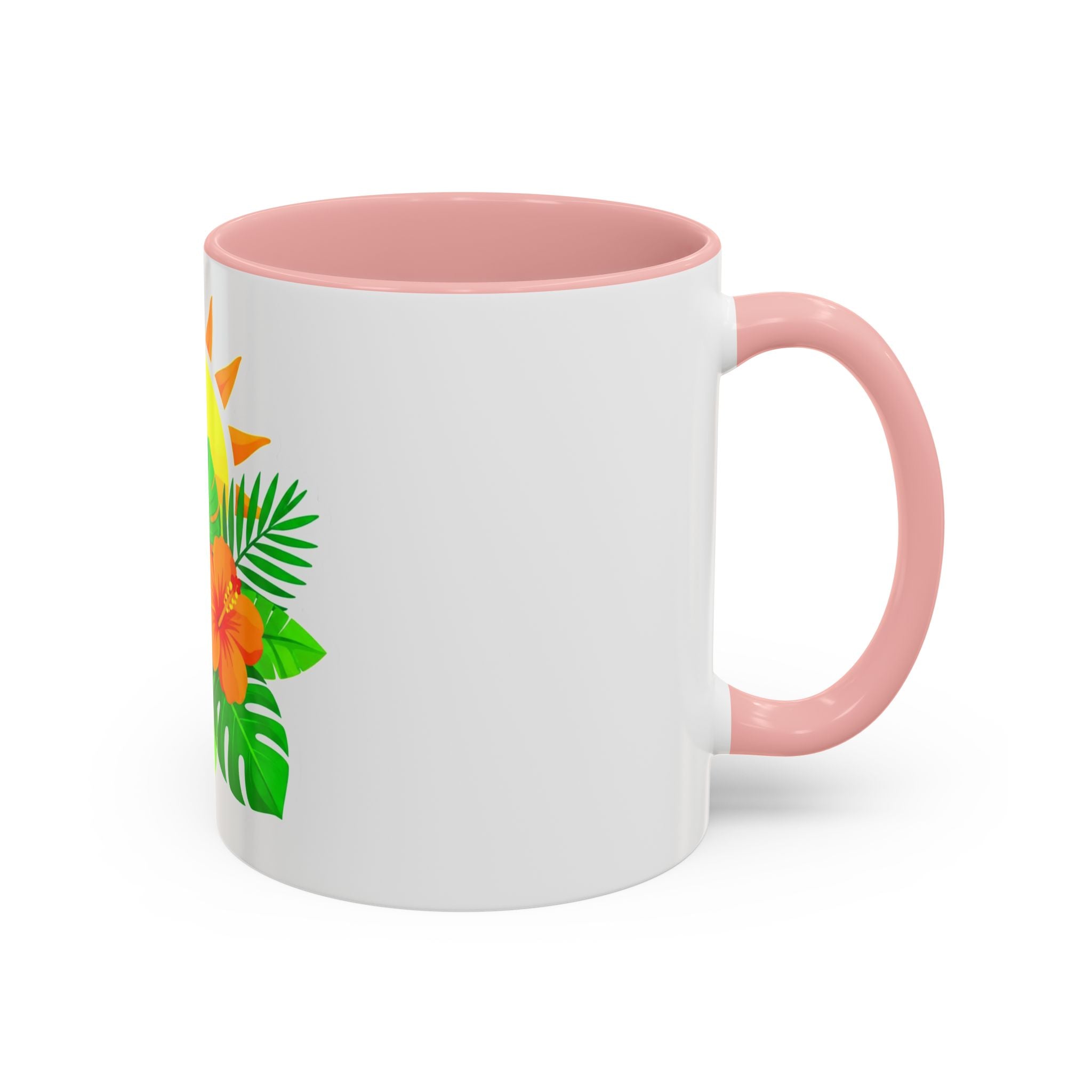 Tropical Sunrise Coffee Mug — Hibiscus Floral Travel Coffee Cup (11/15oz)