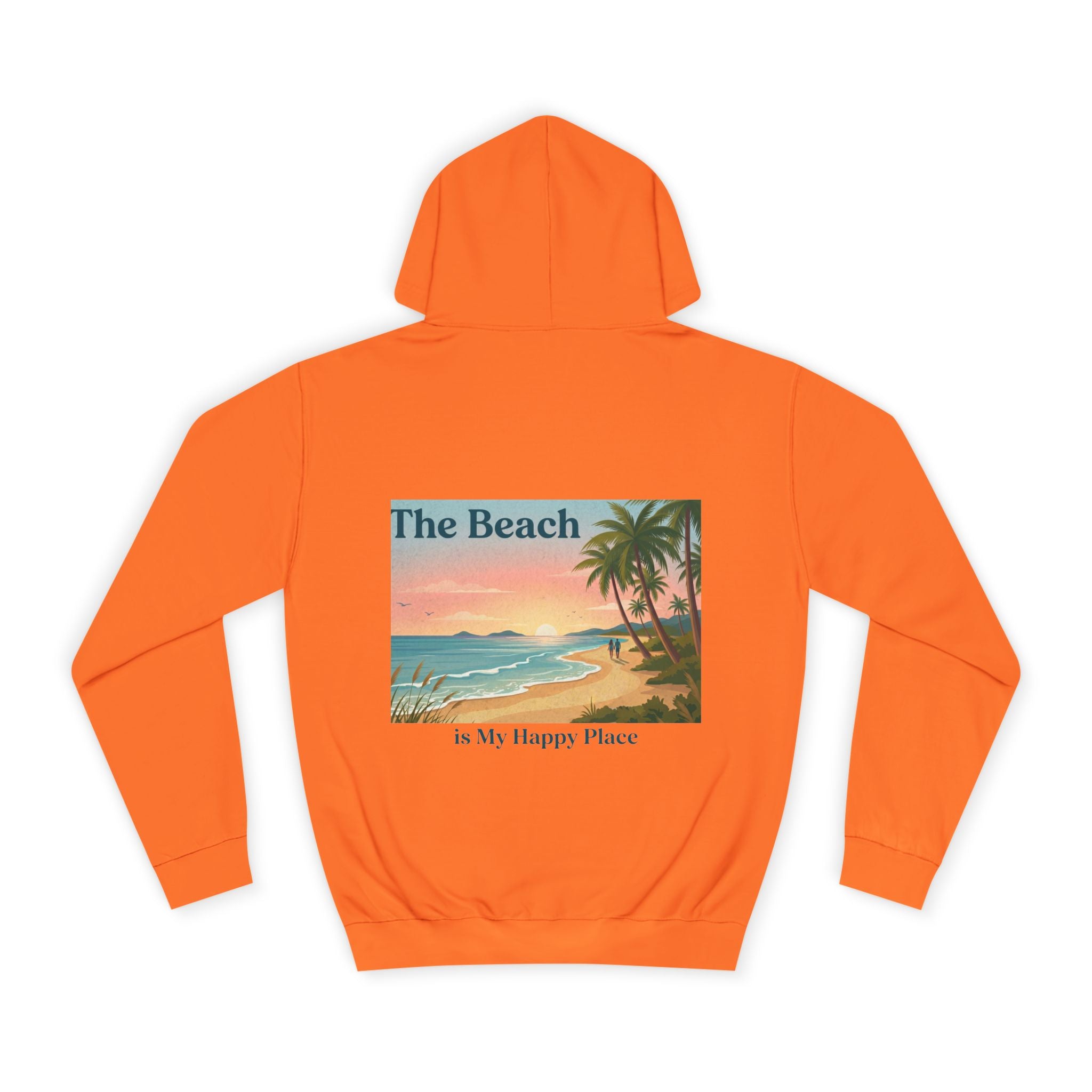 Beach Scene Hoodie — "The Beach" Retro Sunset Palm Design