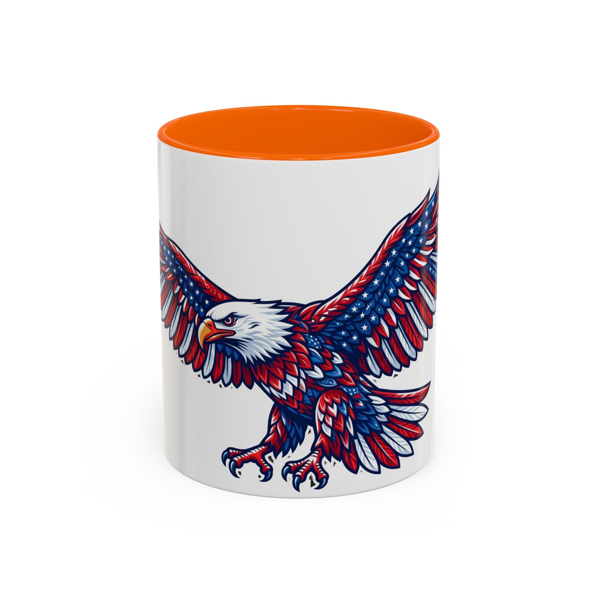 Patriotic Eagle Accent Coffee Mug — Red White & Blue Flying Eagle (11/15oz)
