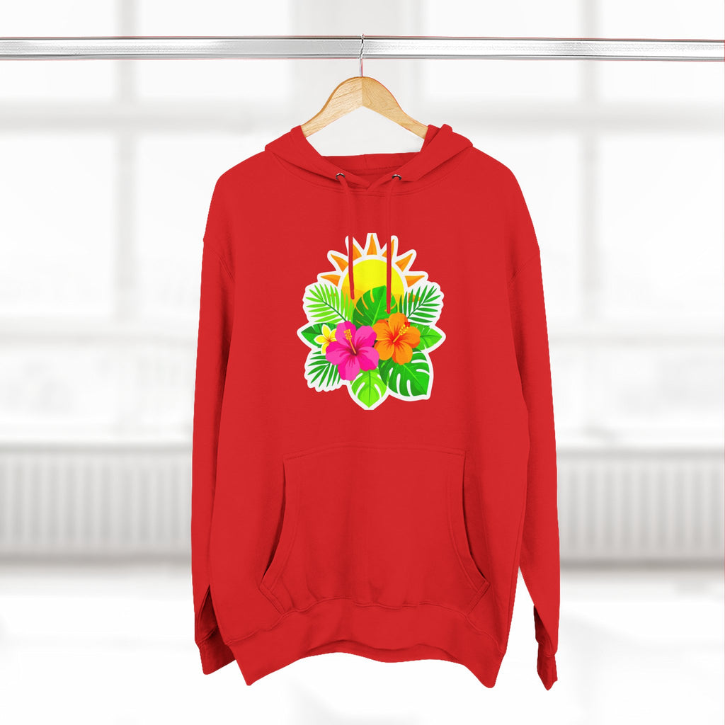 Tropical Hibiscus Hoodie — Sun & Palm Floral Pullover