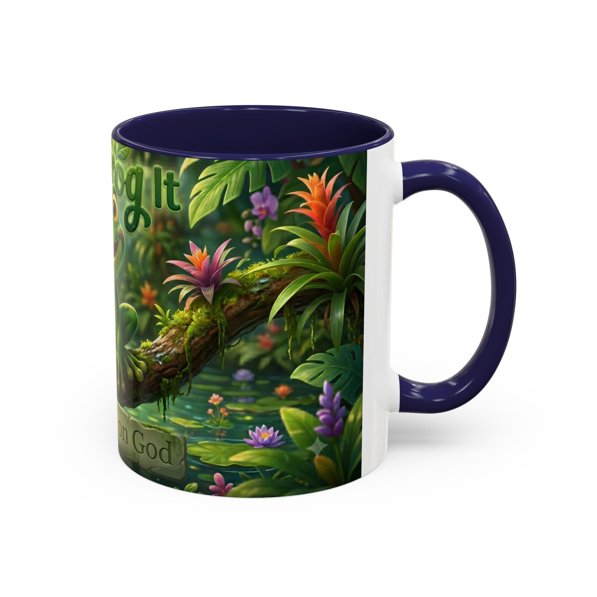 Just Frog It Coffee Mug — Faith-Inspired Cute Frog Accent Mug (11/15oz)