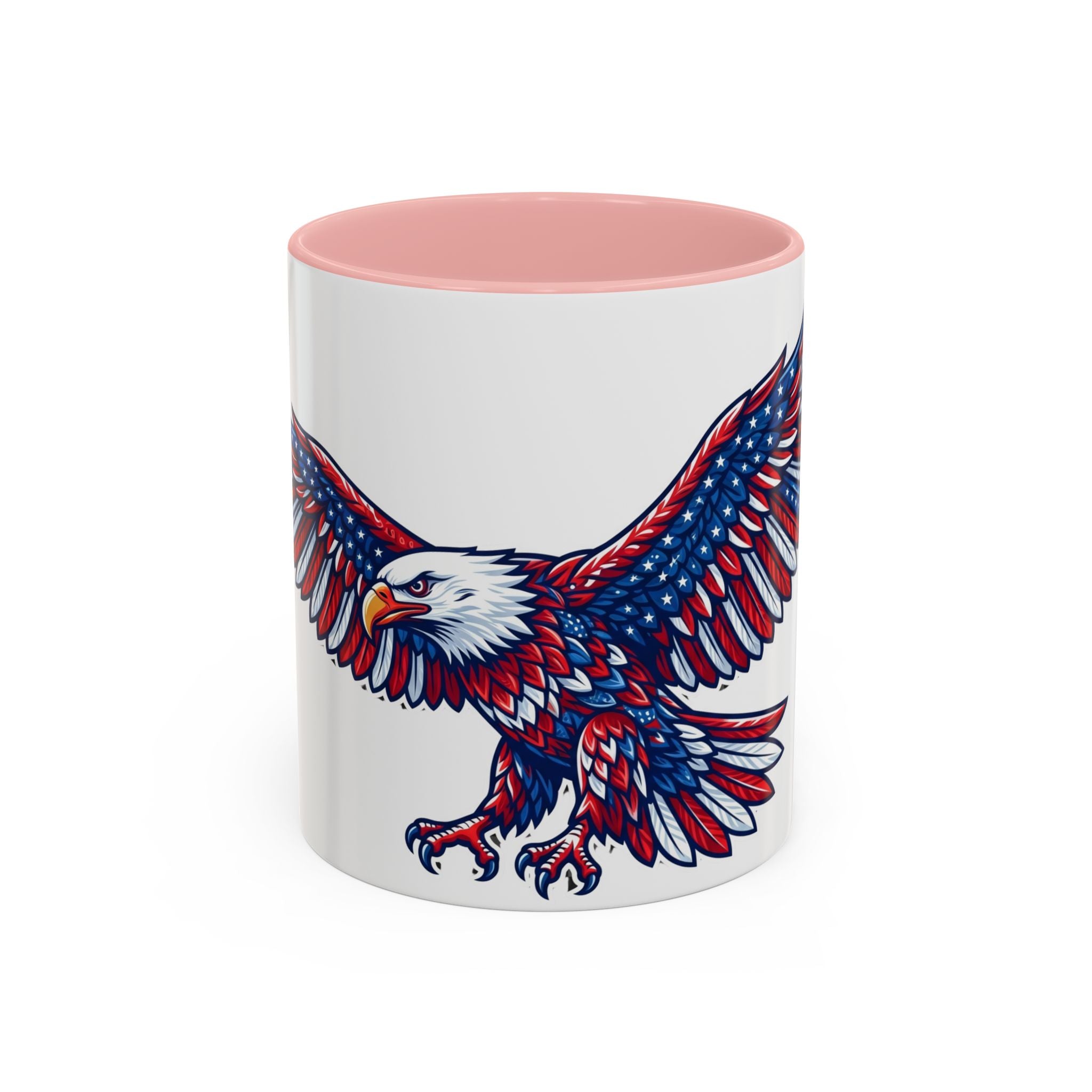 Patriotic Eagle Accent Coffee Mug — Red White & Blue Flying Eagle (11/15oz)