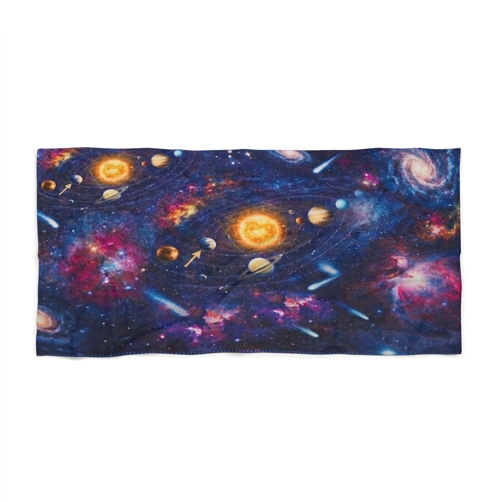 Galaxy Solar System Beach Towel – Cosmic Space Pattern for Beach & Pool