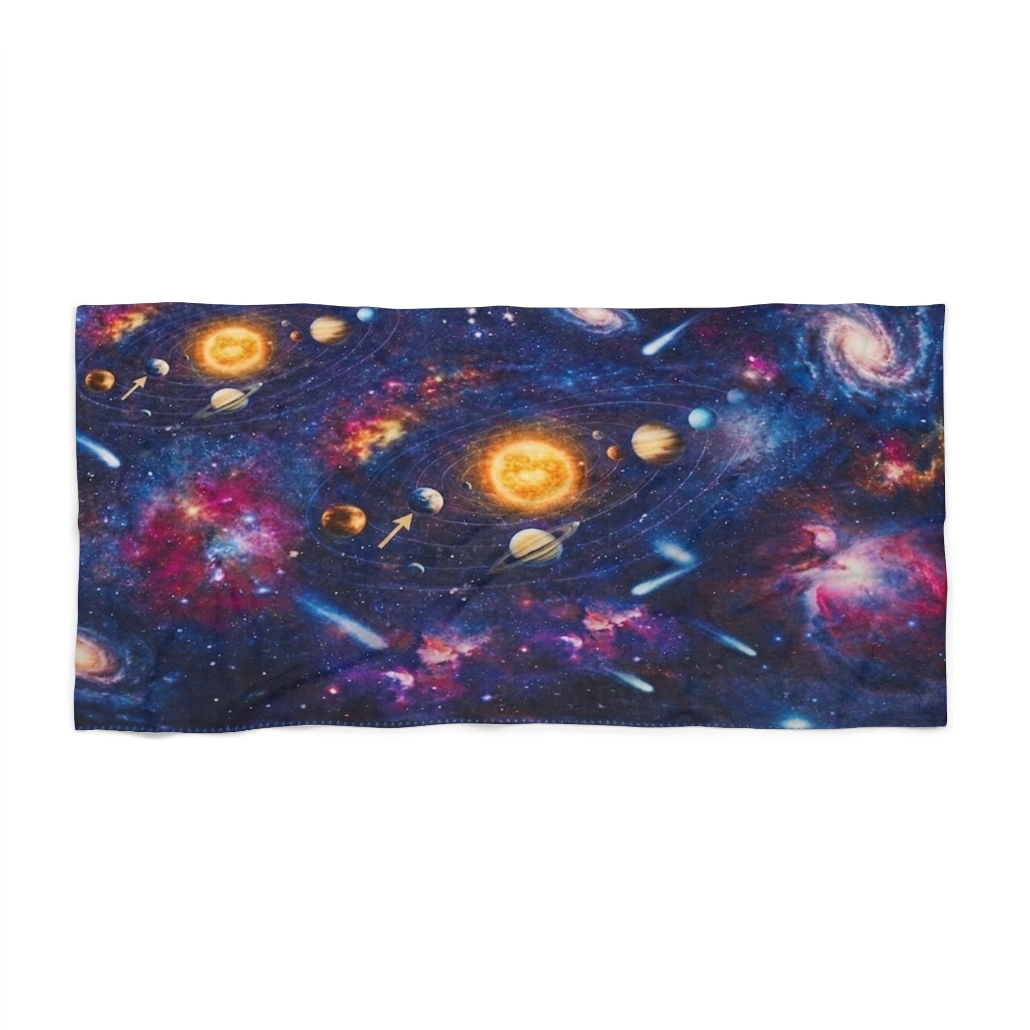 Galaxy Solar System Beach Towel – Cosmic Space Pattern for Beach & Pool