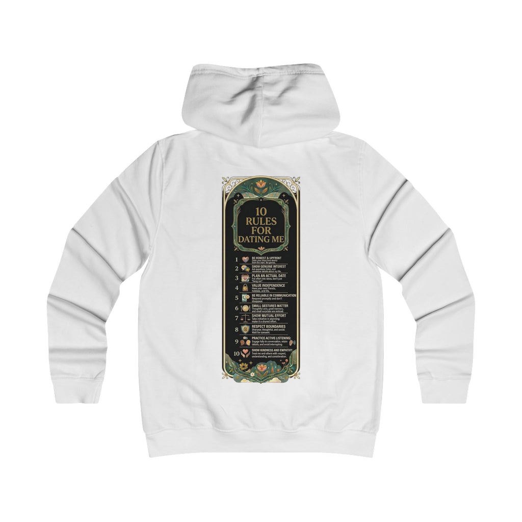 Hoodie — '10 Rules for Dating Me' Girlie College Graphic Hoodie