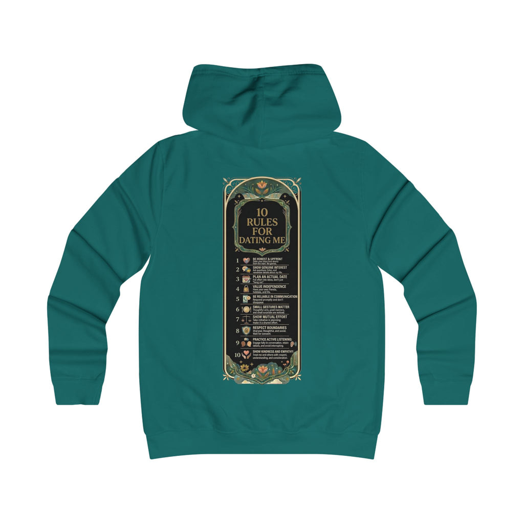 Hoodie — '10 Rules for Dating Me' Girlie College Graphic Hoodie