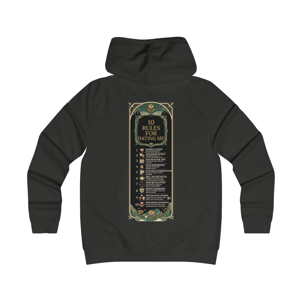 Hoodie — '10 Rules for Dating Me' Girlie College Graphic Hoodie