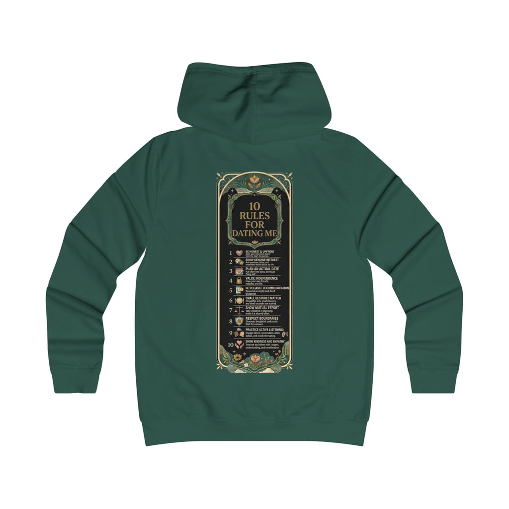 Hoodie — '10 Rules for Dating Me' Girlie College Graphic Hoodie