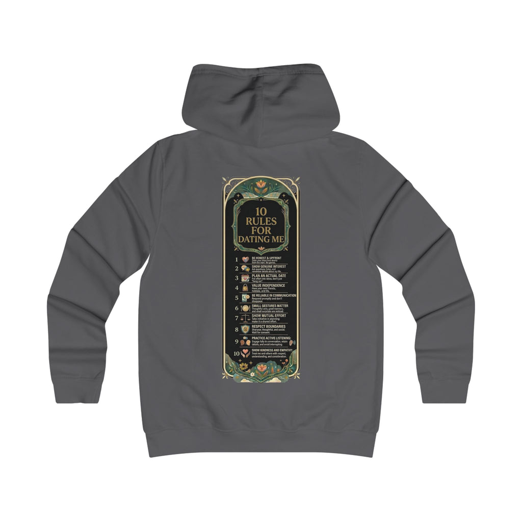 Hoodie — '10 Rules for Dating Me' Girlie College Graphic Hoodie