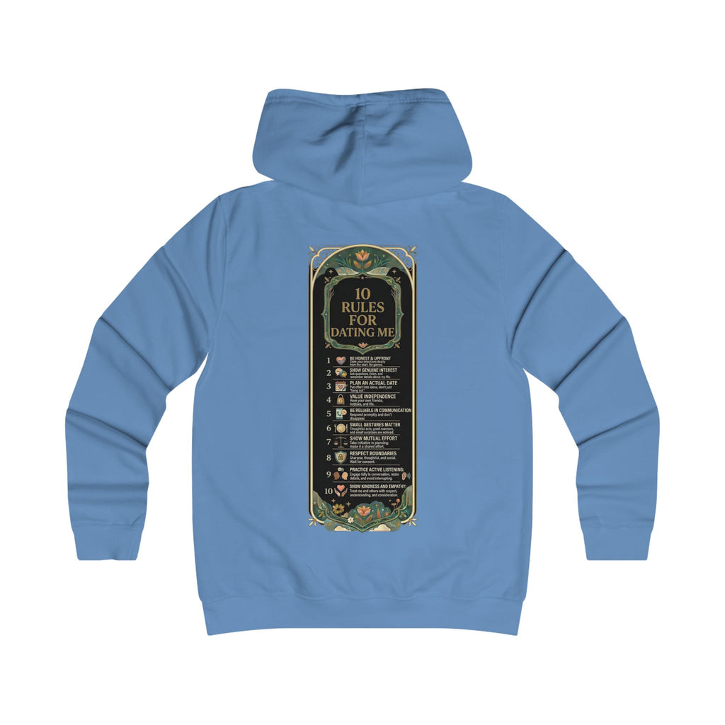 Hoodie — '10 Rules for Dating Me' Girlie College Graphic Hoodie
