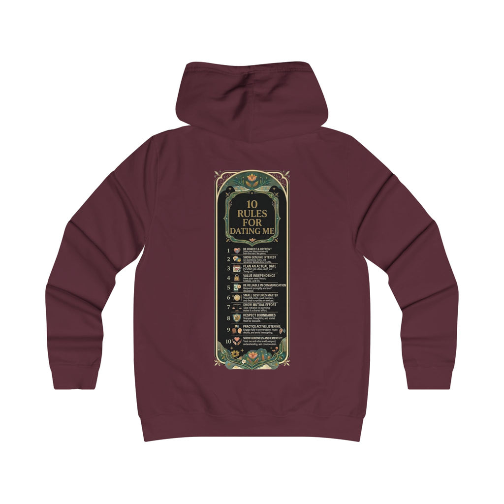Hoodie — '10 Rules for Dating Me' Girlie College Graphic Hoodie