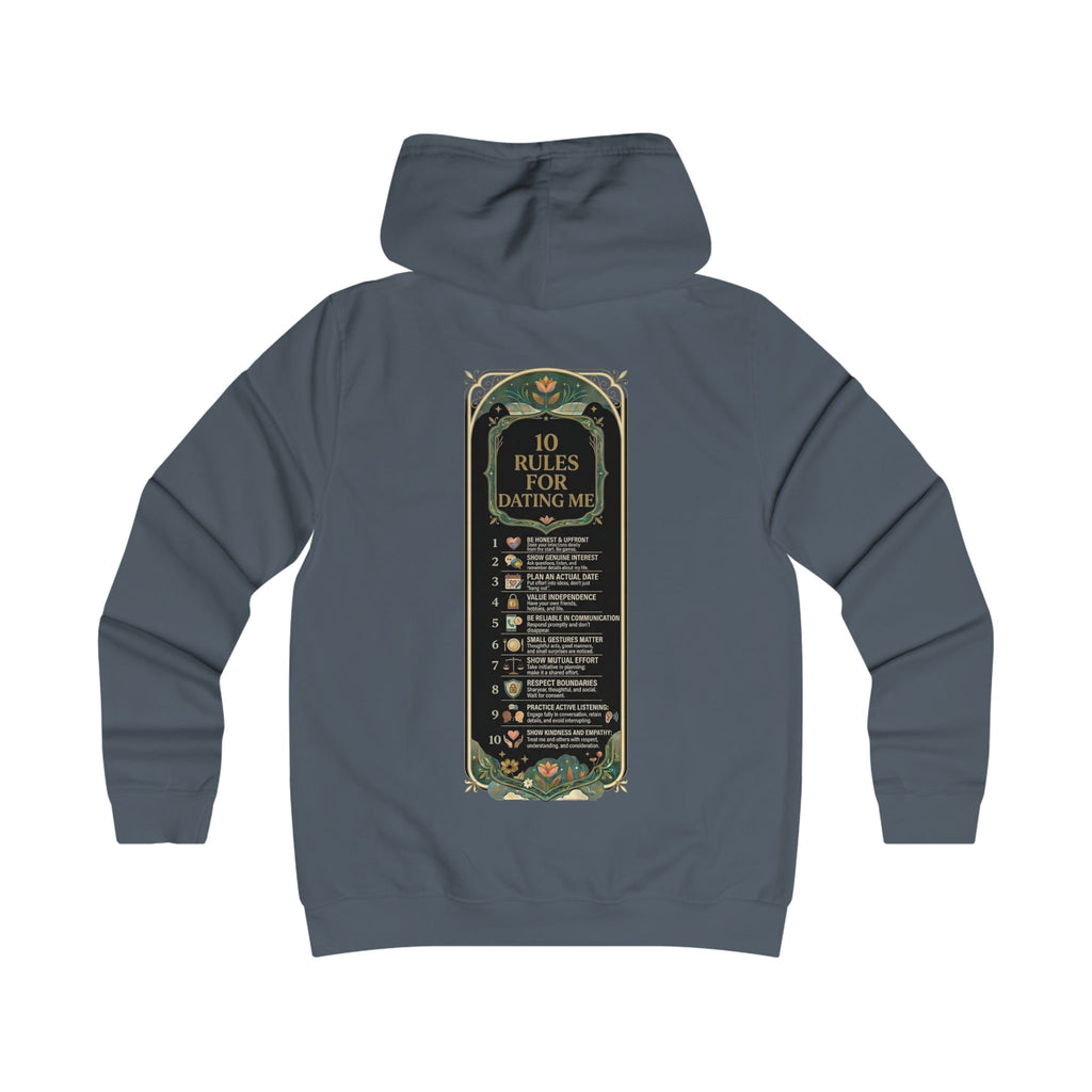 Hoodie — '10 Rules for Dating Me' Girlie College Graphic Hoodie