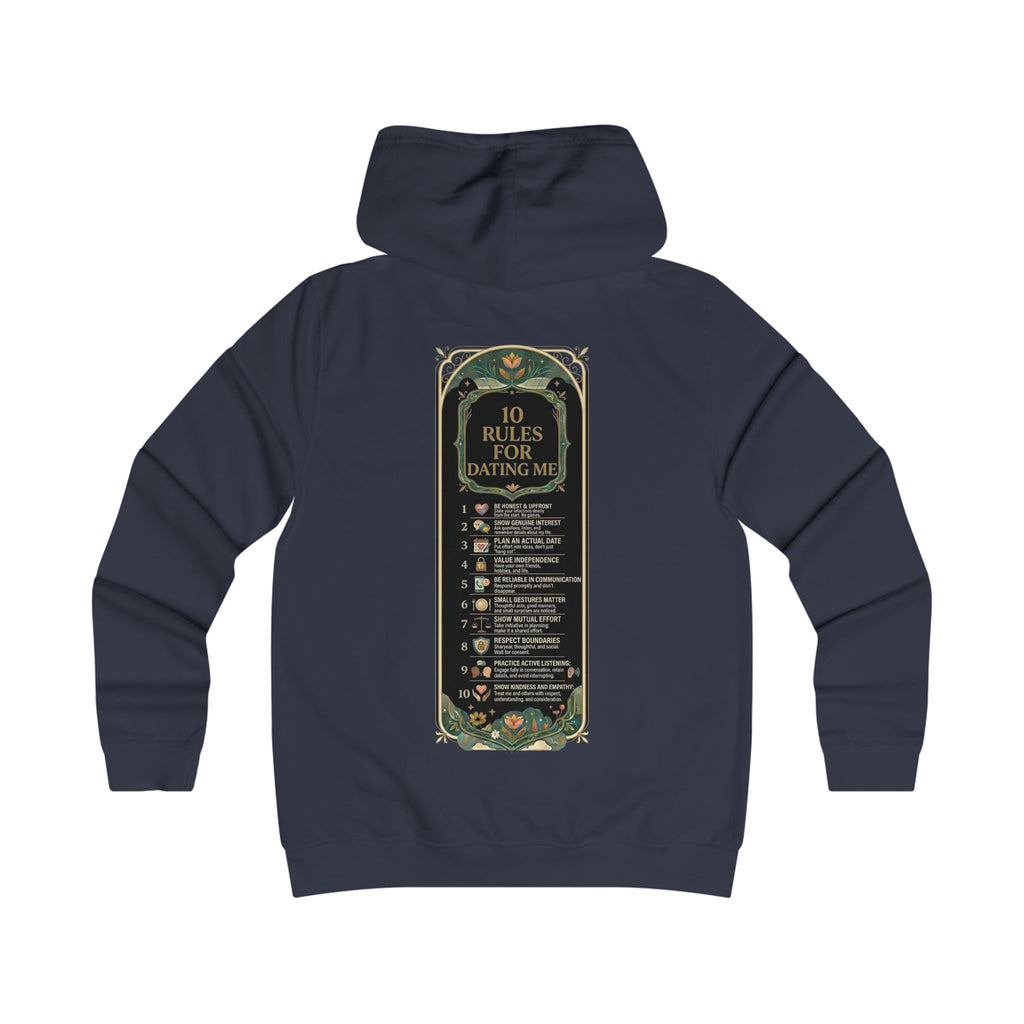 Hoodie — '10 Rules for Dating Me' Girlie College Graphic Hoodie