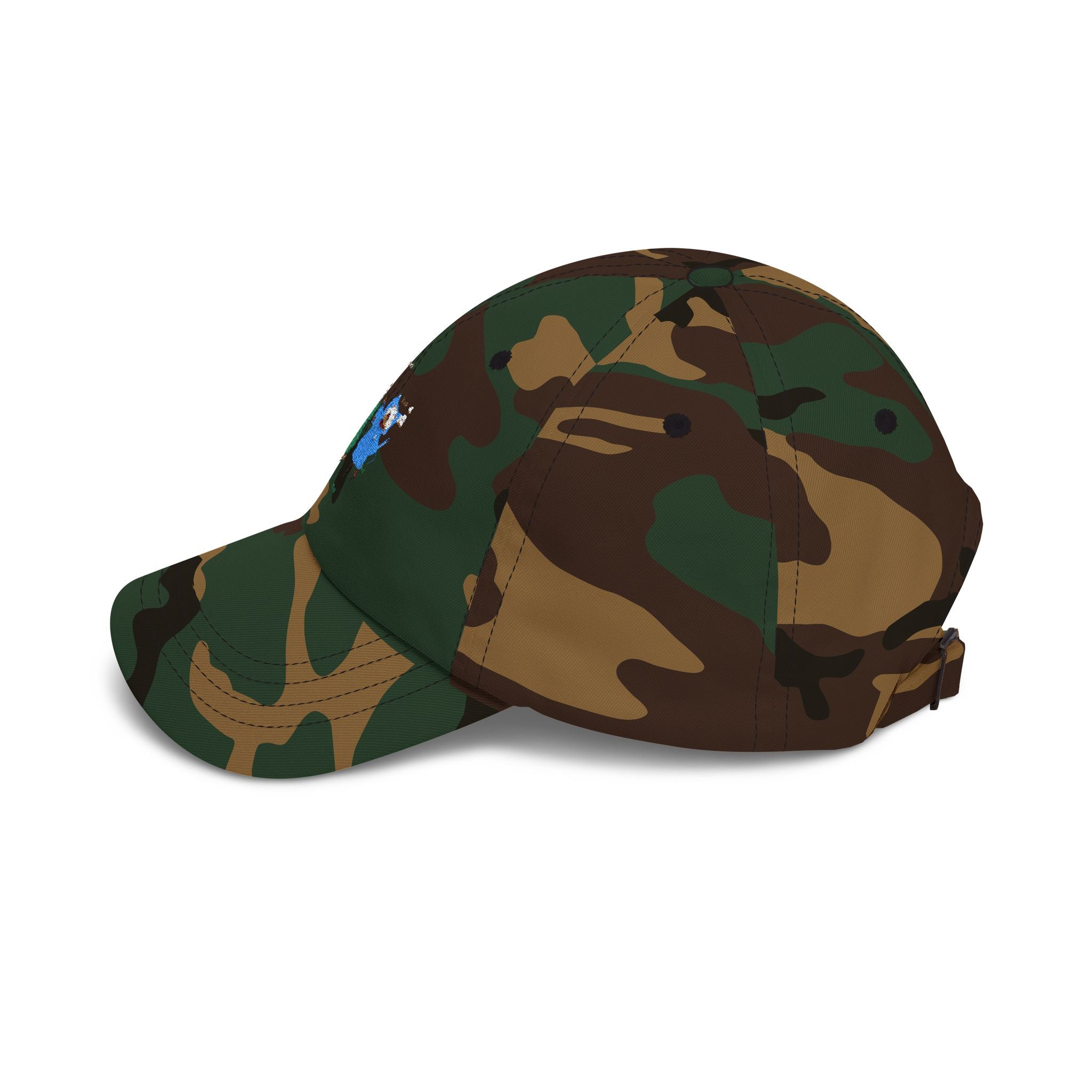 Dad Cap — Cute Watercolor Rain Kids Design (Blue & Green)