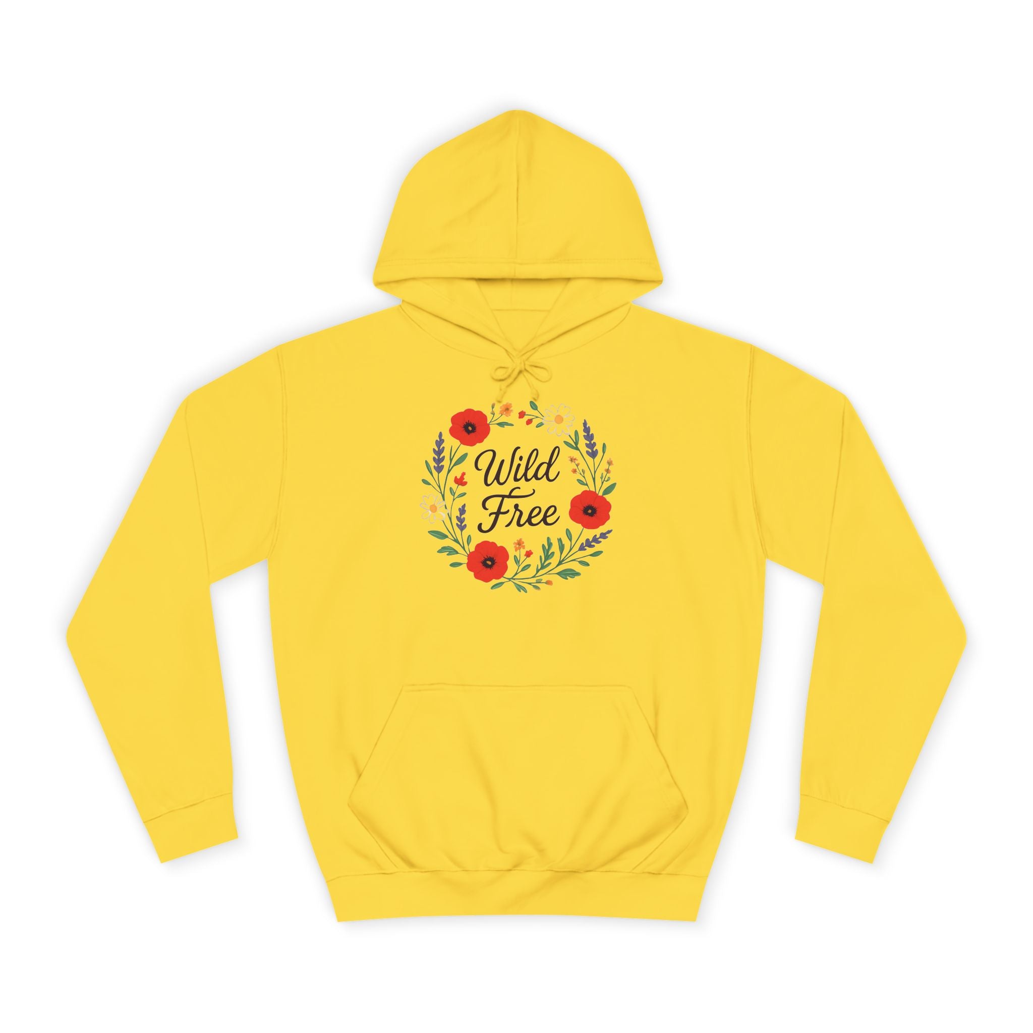 Wild & Free Floral Hoodie — Women's Boho Inspirational Sweatshirt