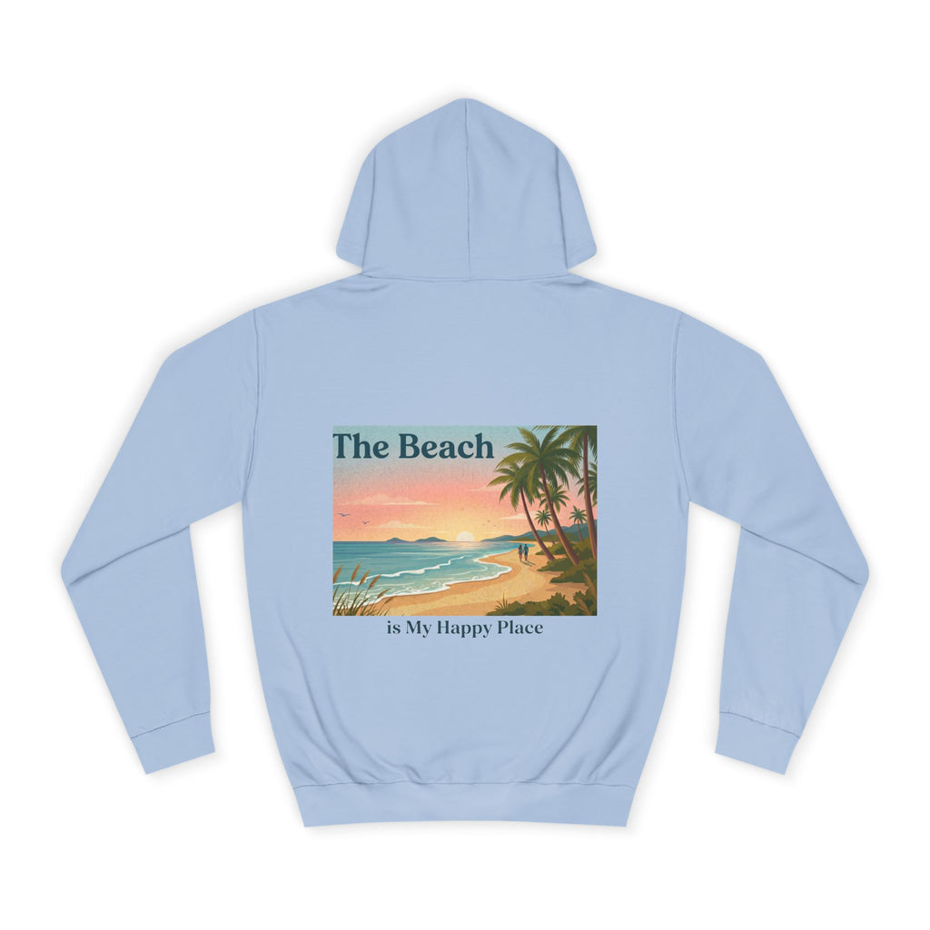 Beach Scene Hoodie — "The Beach" Retro Sunset Palm Design