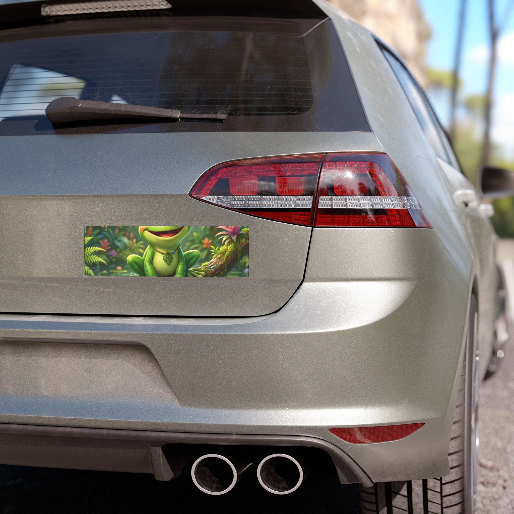 Car Magnet — 'Just Frog It' Cute Christian Frog Design (Fully Rely on God)