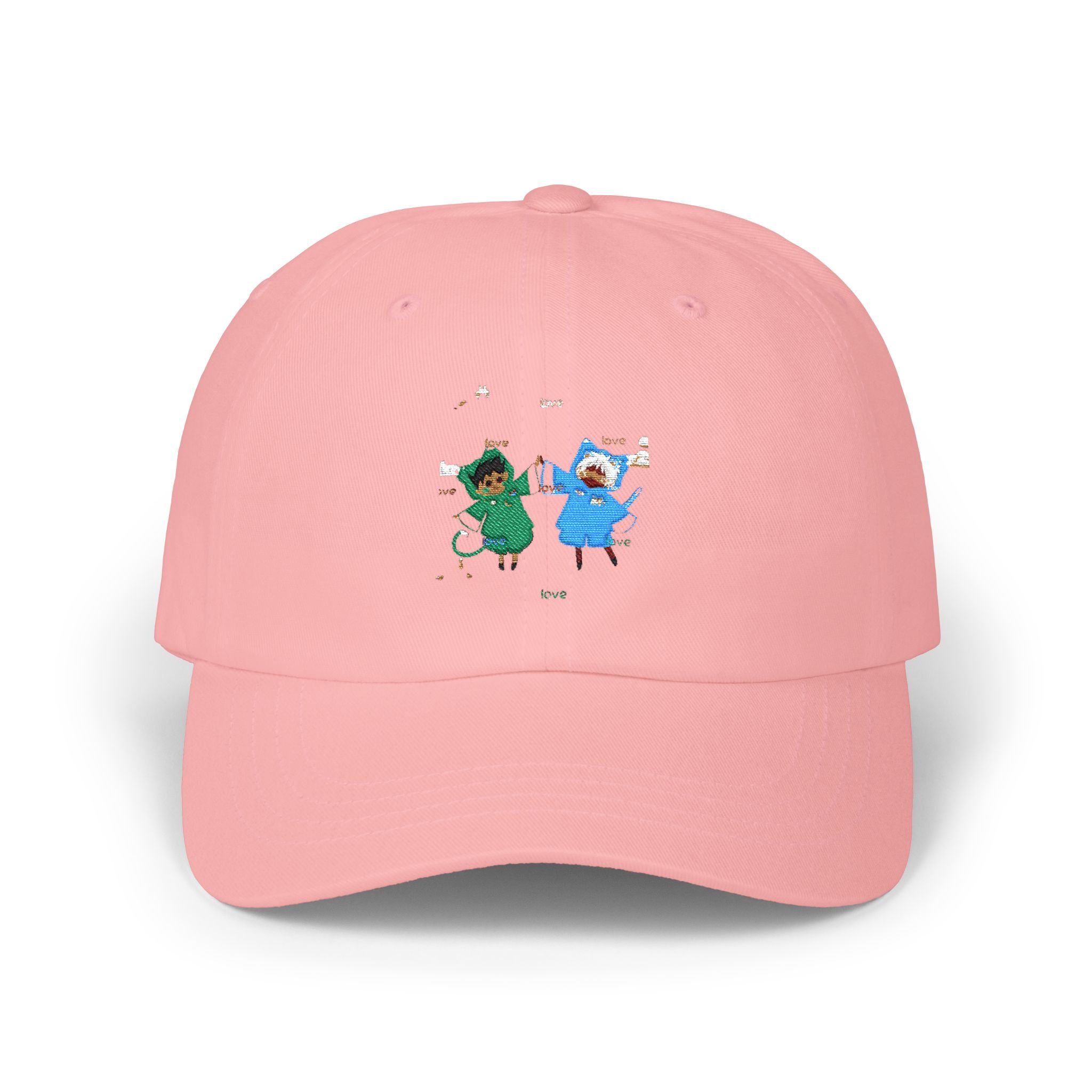 Dad Cap — Cute Watercolor Rain Kids Design (Blue & Green)