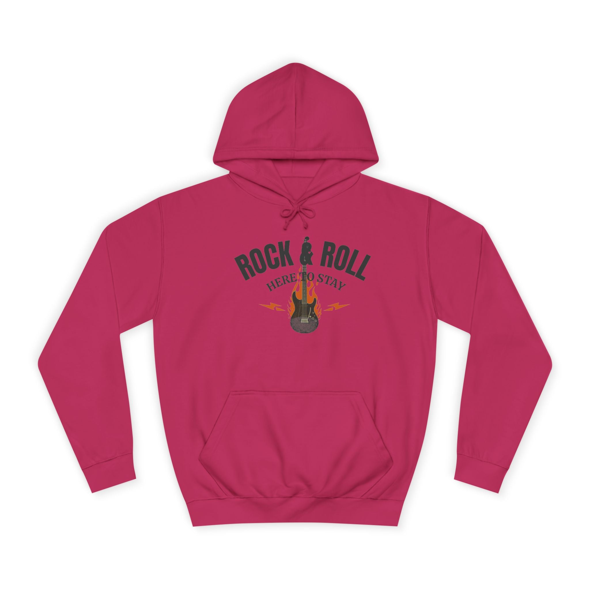 Rock & Roll Flame Guitar Hoodie — Vintage Music College Sweatshirt