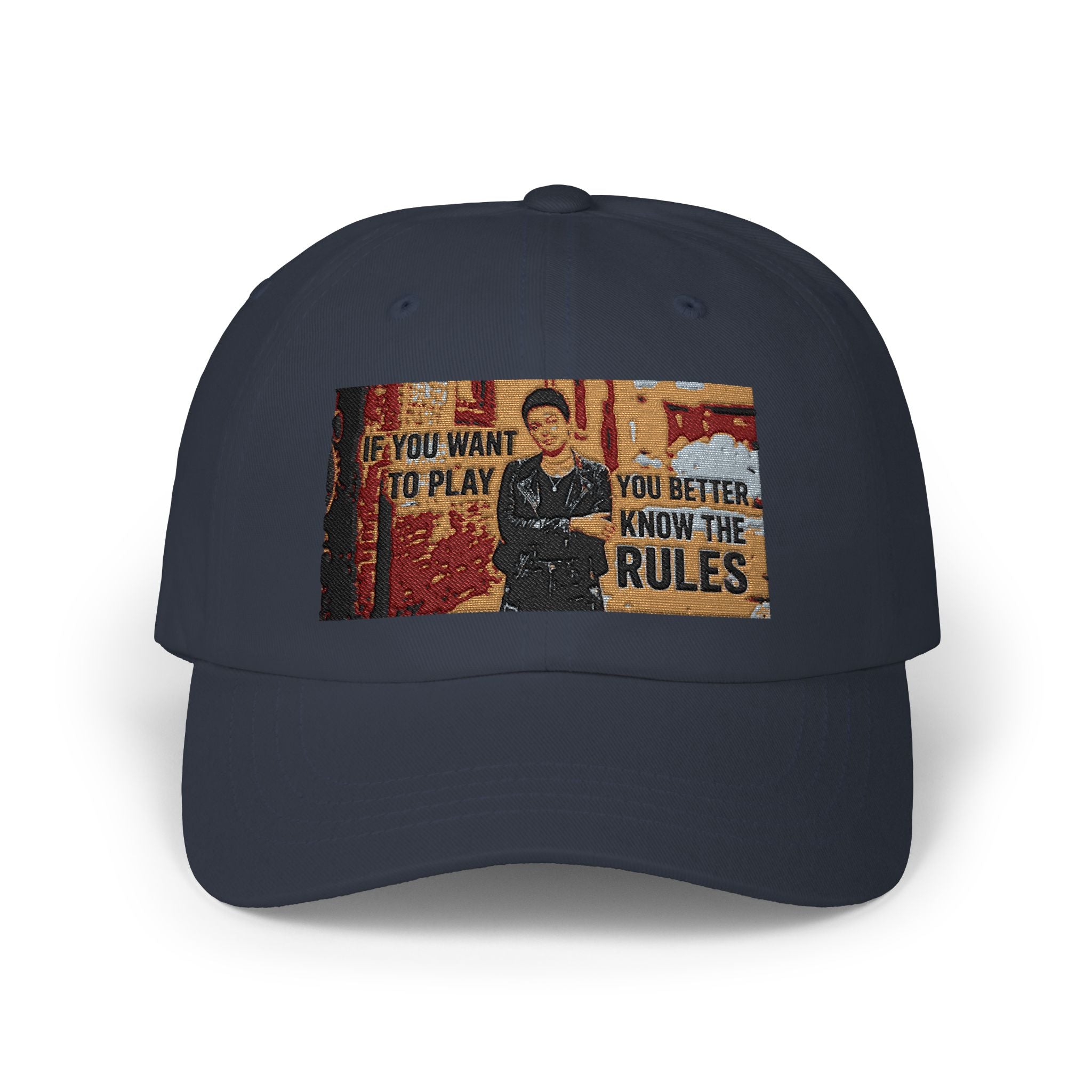 Dad Cap – "You Want to Play? You Better Know the Rules" Vintage Street Art Embroidered Hat