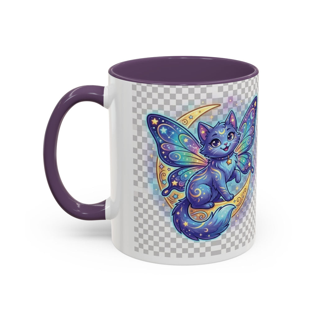 Magic Moon Cat Accent Mug — Cute Fantasy Butterfly Kitty Coffee Cup (11/15oz)