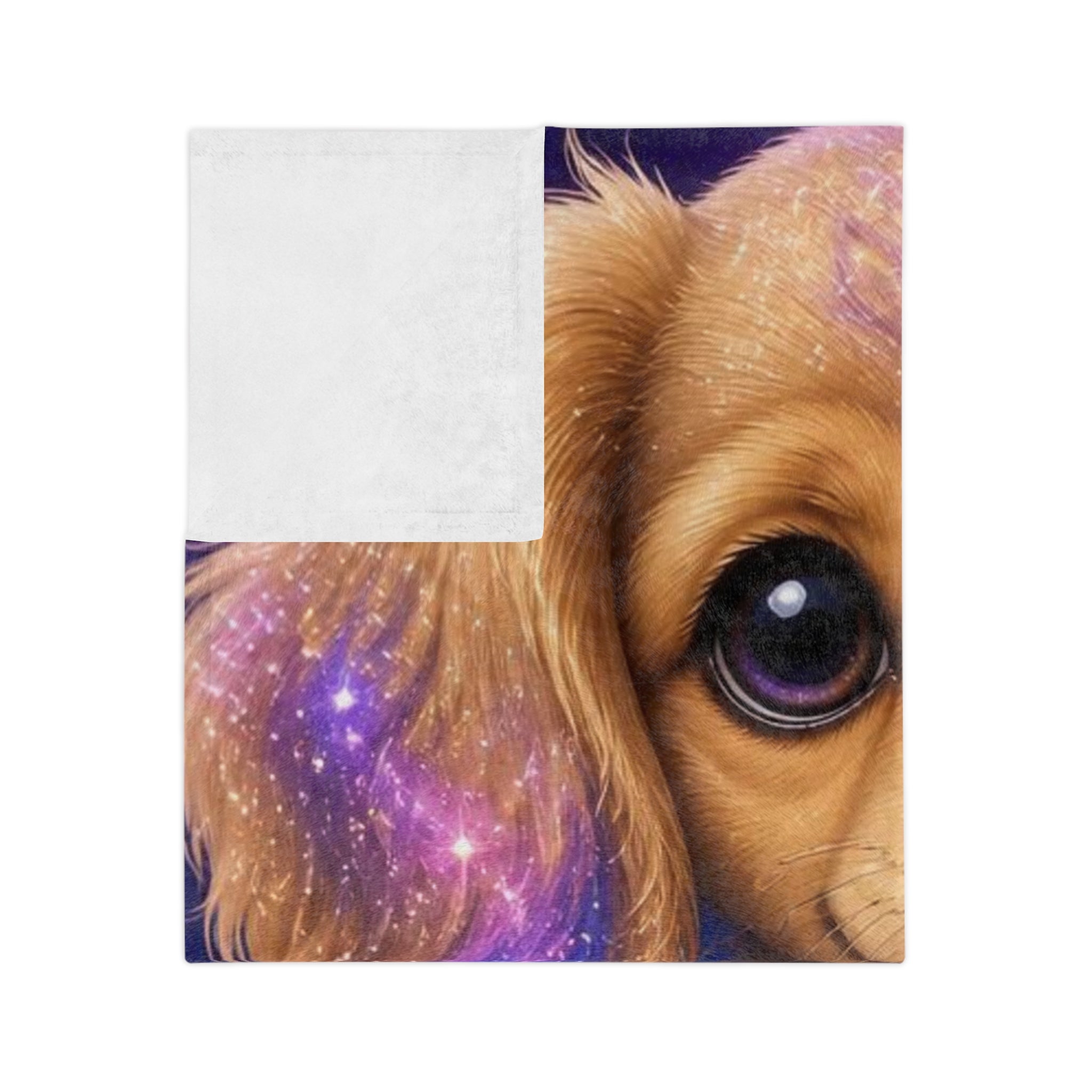 Personalized Galaxy Puppy Velveteen Microfiber Blanket – Cute 'Lily' Dog Design, Cozy Gift for Kids & Pet Lovers