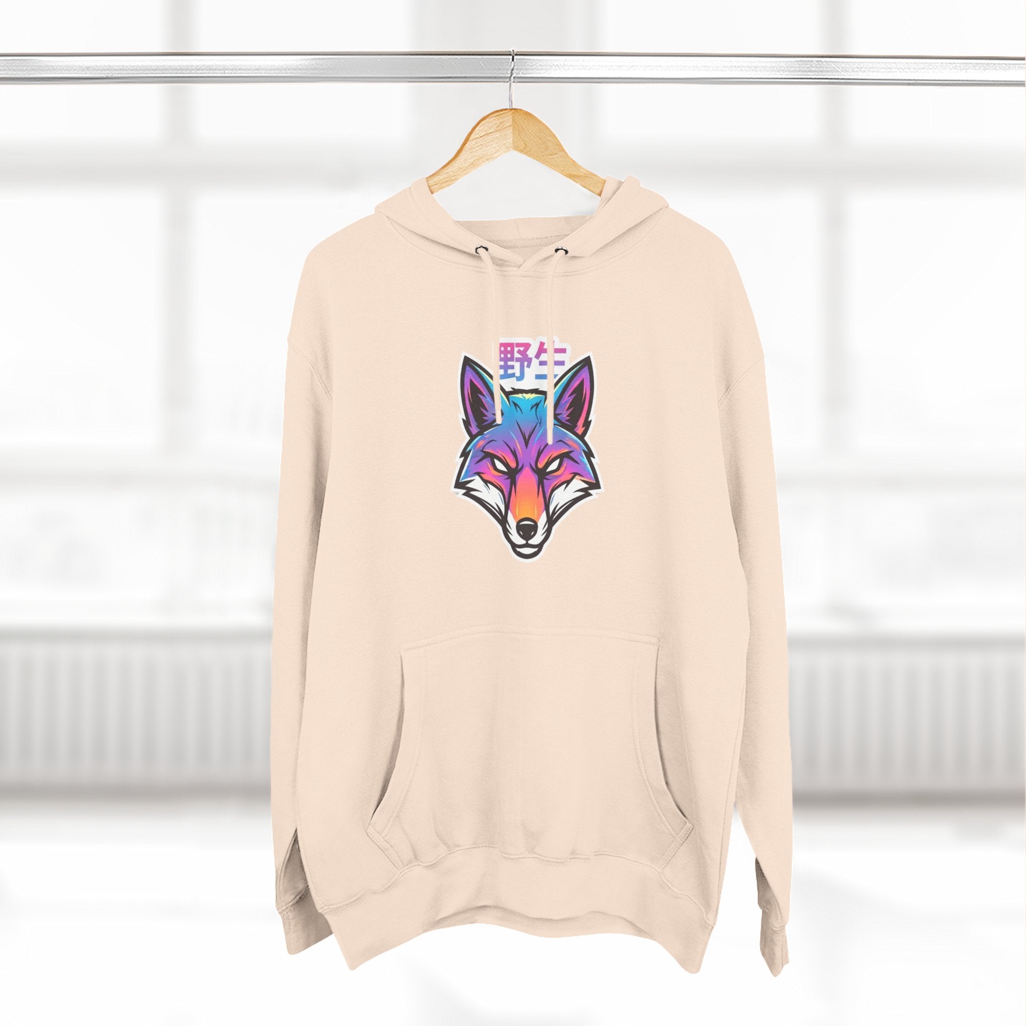 Neon Fox Hoodie — Vibrant Rainbow Fox Head Pullover