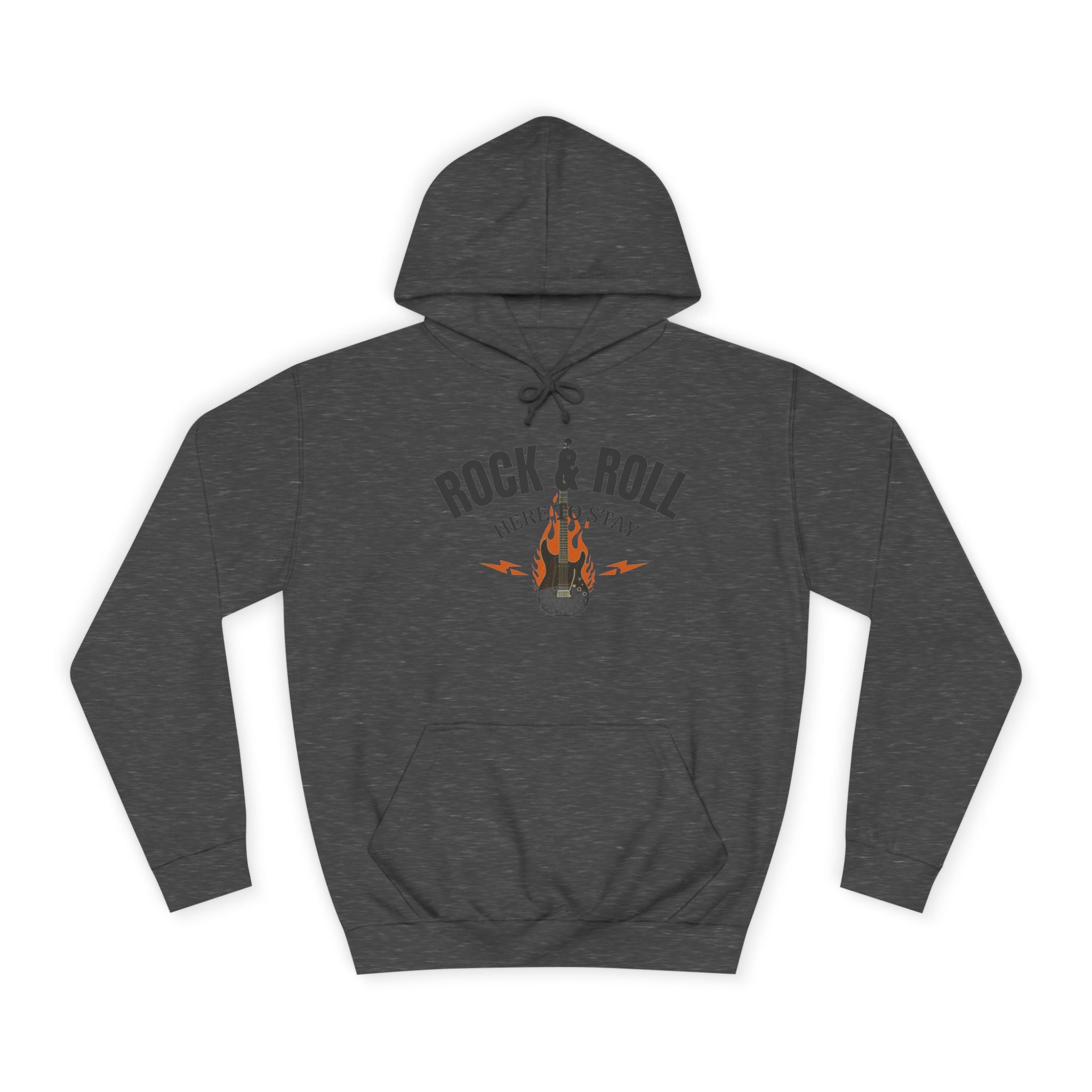 Rock & Roll Flame Guitar Hoodie — Vintage Music College Sweatshirt