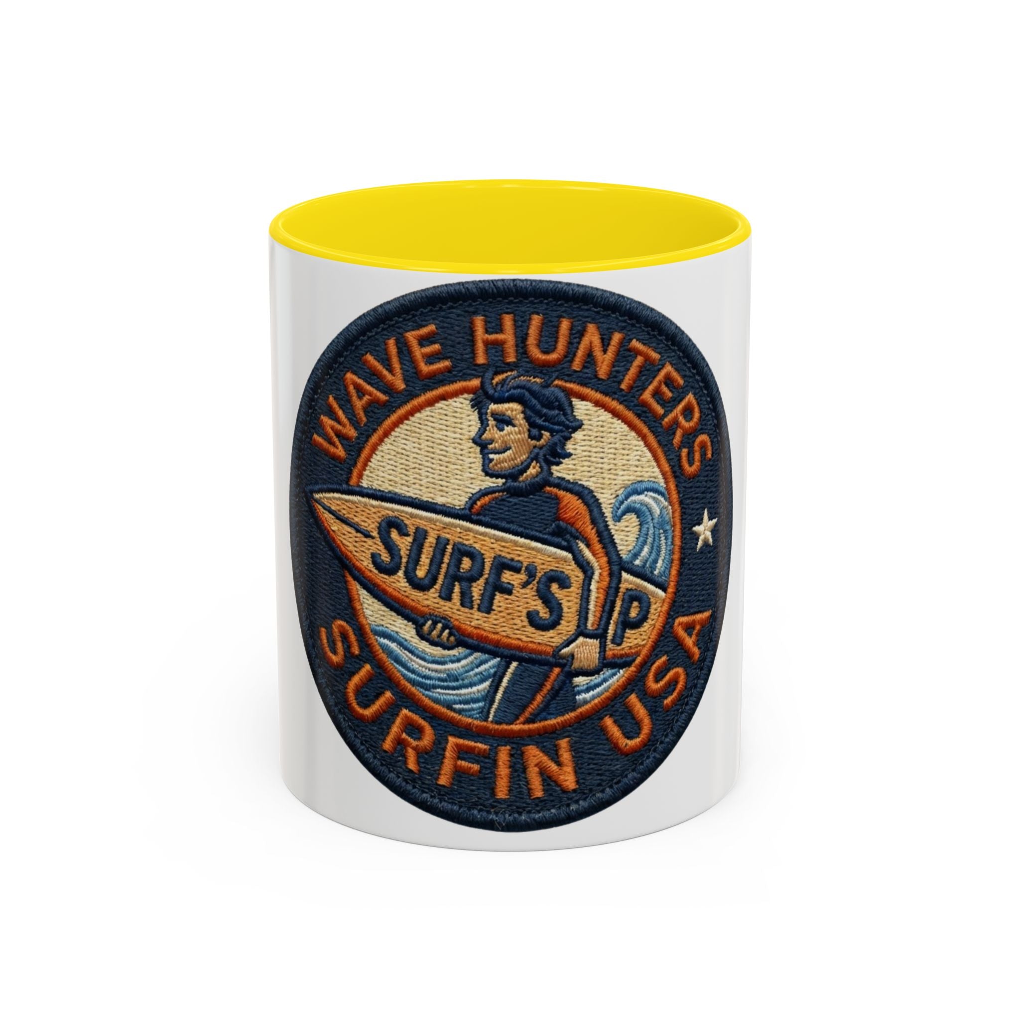 Surf's Up Wave Hunters Coffee Mug — Retro Surfin' USA Accent Mug