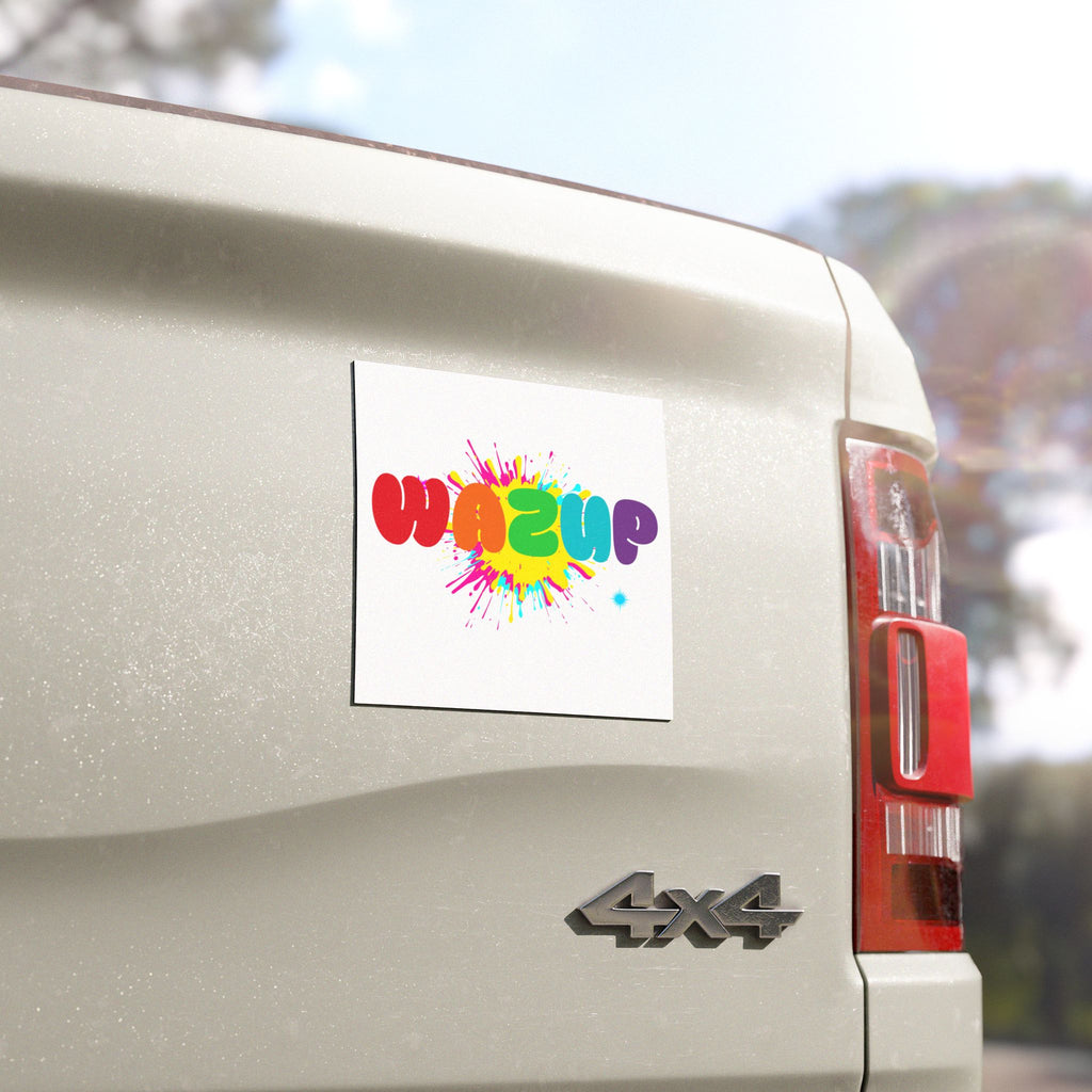 Car Magnet — Colorful "WAZUP" Splash Design