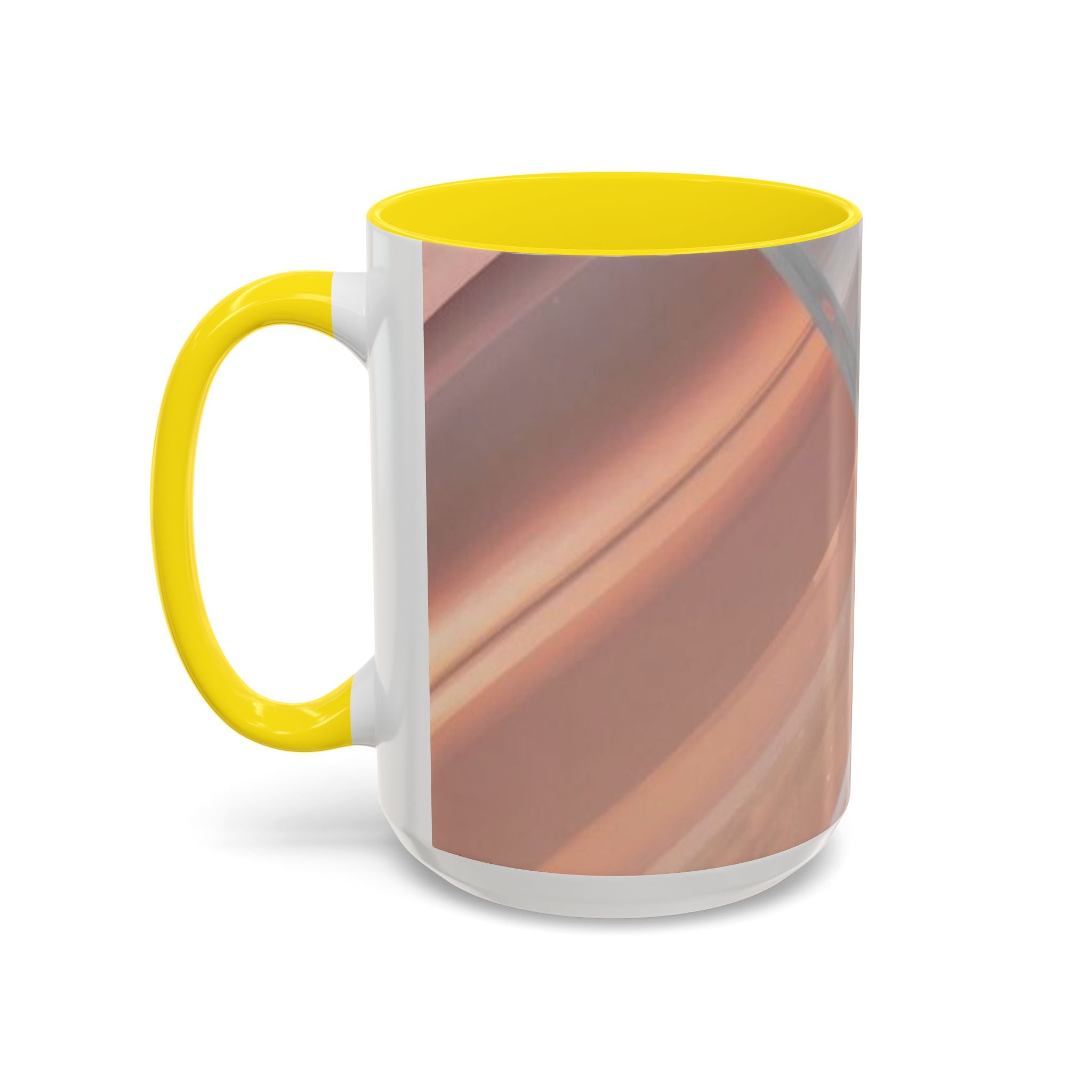 Abstract Peach Swirl Accent Coffee Mug — Modern Aesthetic Ceramic Mug