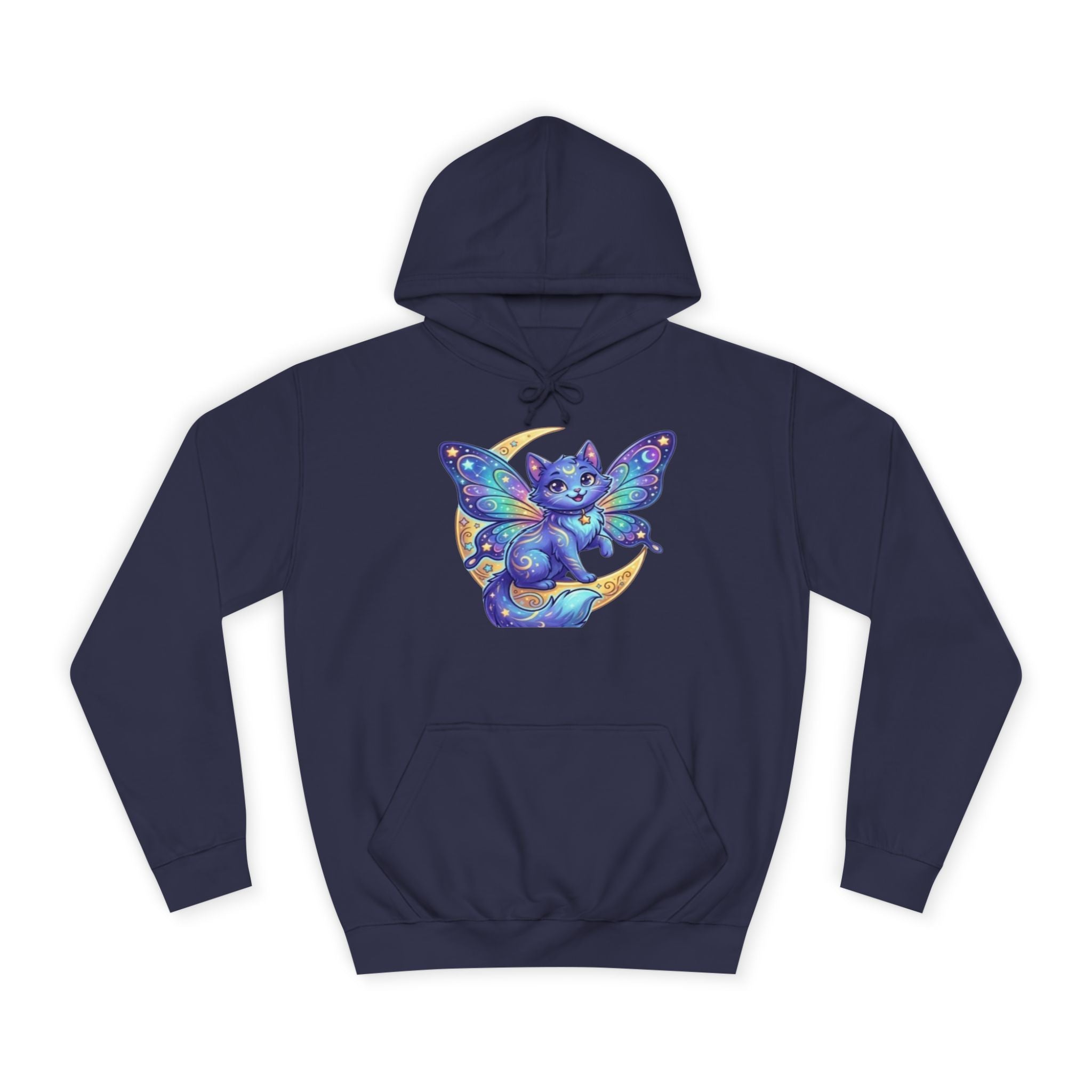 Butterfly Cat Hoodie — Cosmic Purple Kitty Graphic Pullover