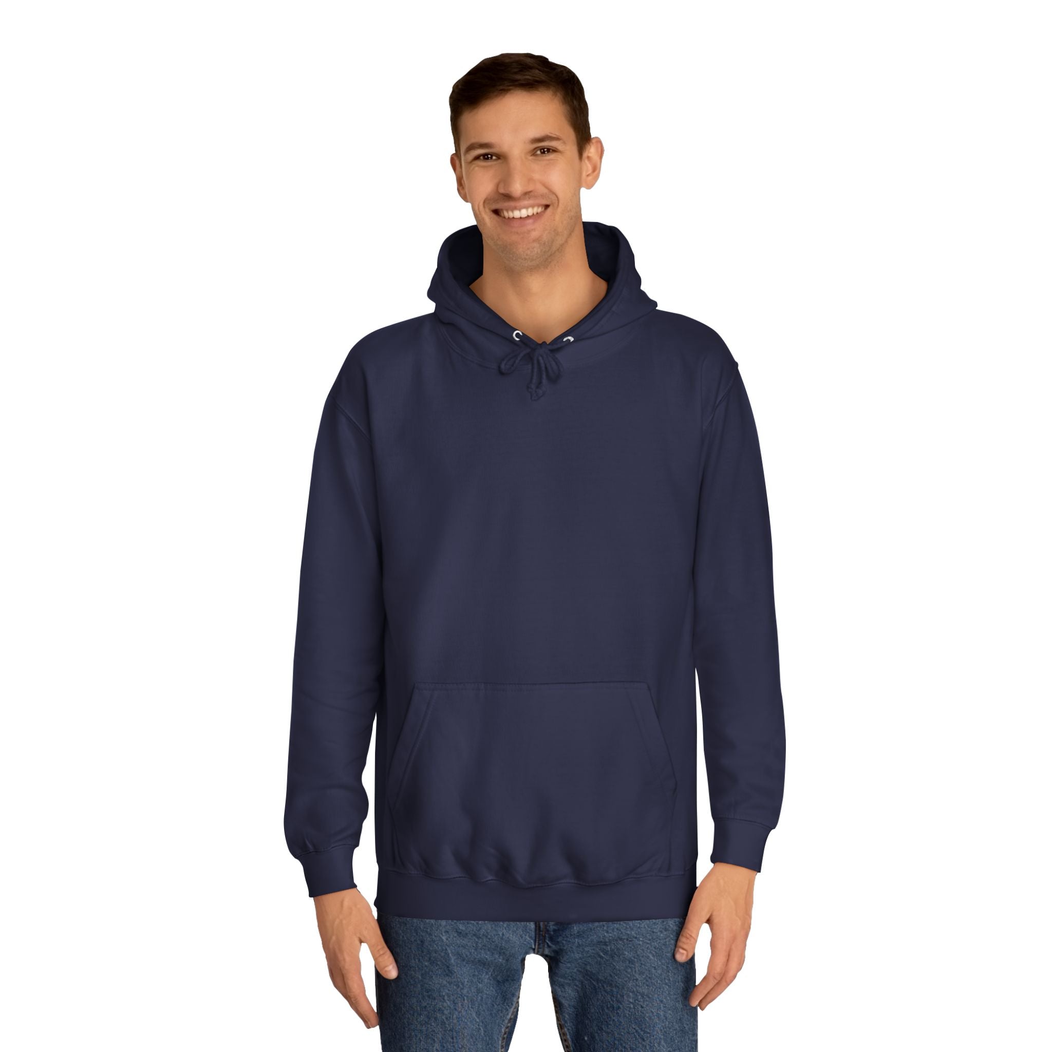 College Hoodie — Retro Sticky Notes Back Print, Cute Study Vibes