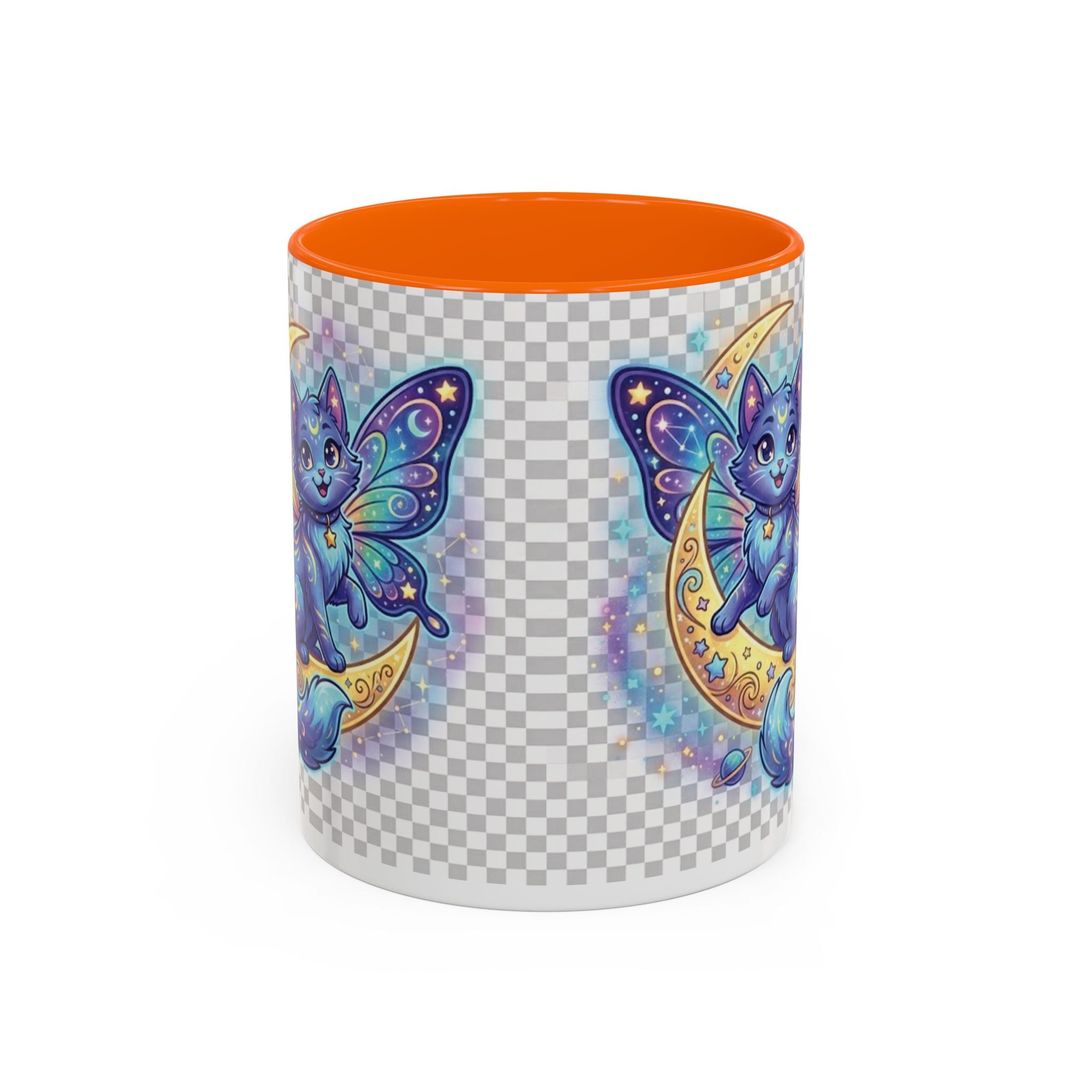 Magic Moon Cat Accent Mug — Cute Fantasy Butterfly Kitty Coffee Cup (11/15oz)
