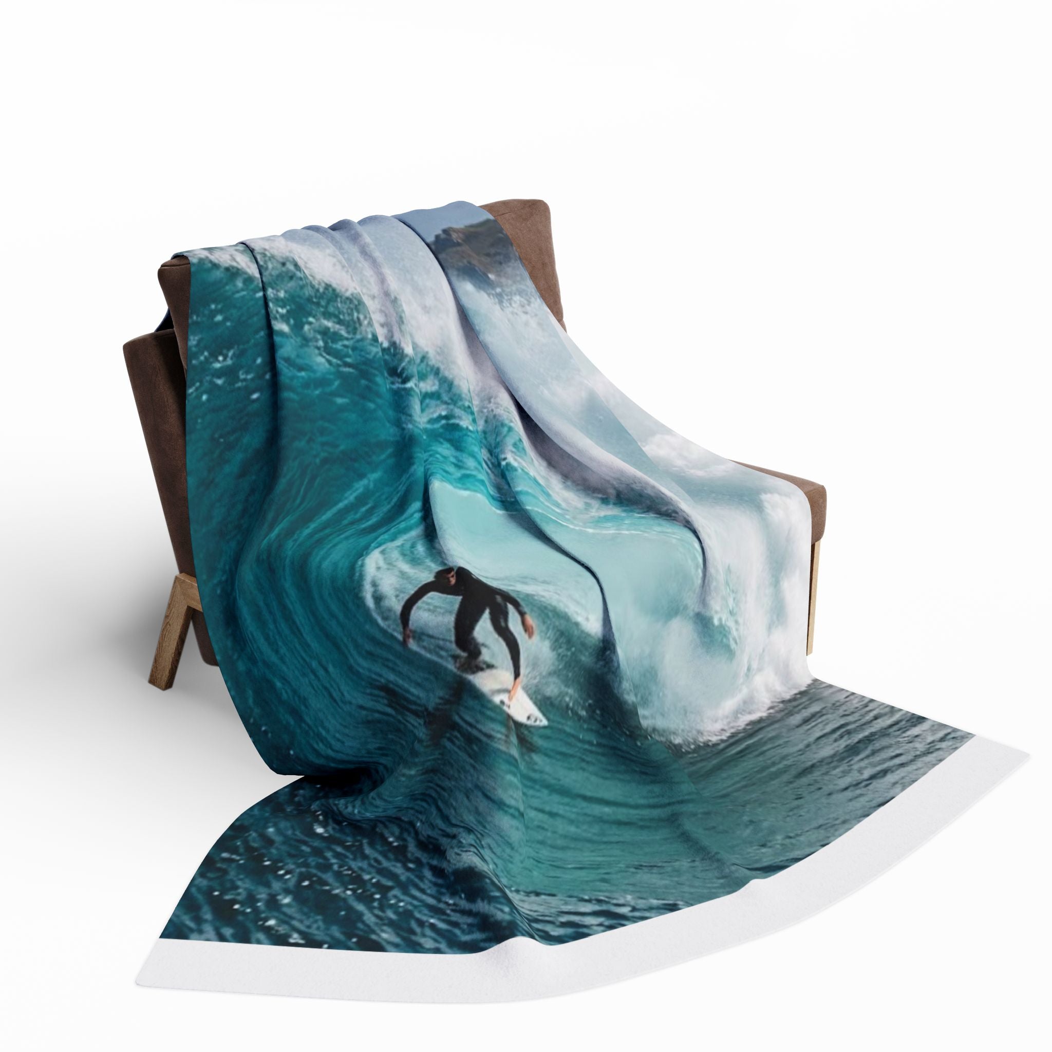Surf Wave Arctic Fleece Blanket — Ocean Surfing Photo Throw