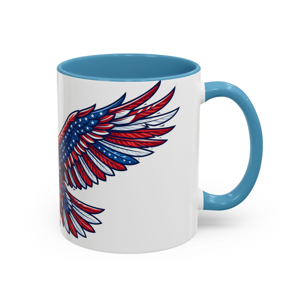 Patriotic Eagle Accent Coffee Mug — Red White & Blue Flying Eagle (11/15oz)