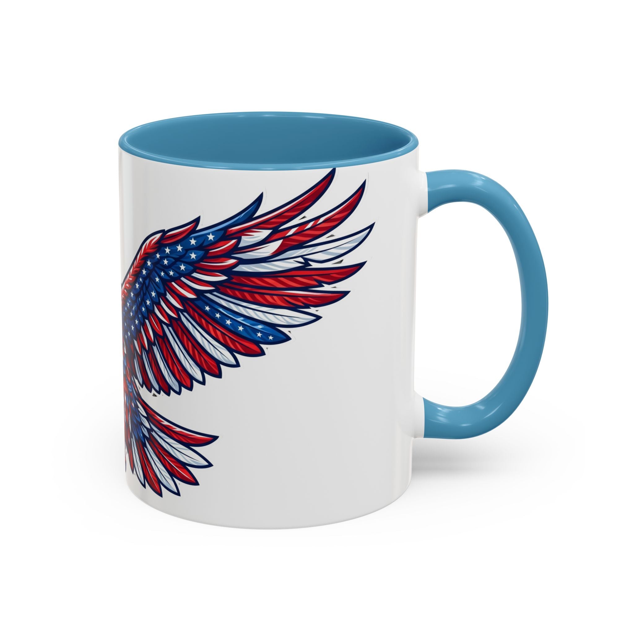Patriotic Eagle Accent Coffee Mug — Red White & Blue Flying Eagle (11/15oz)