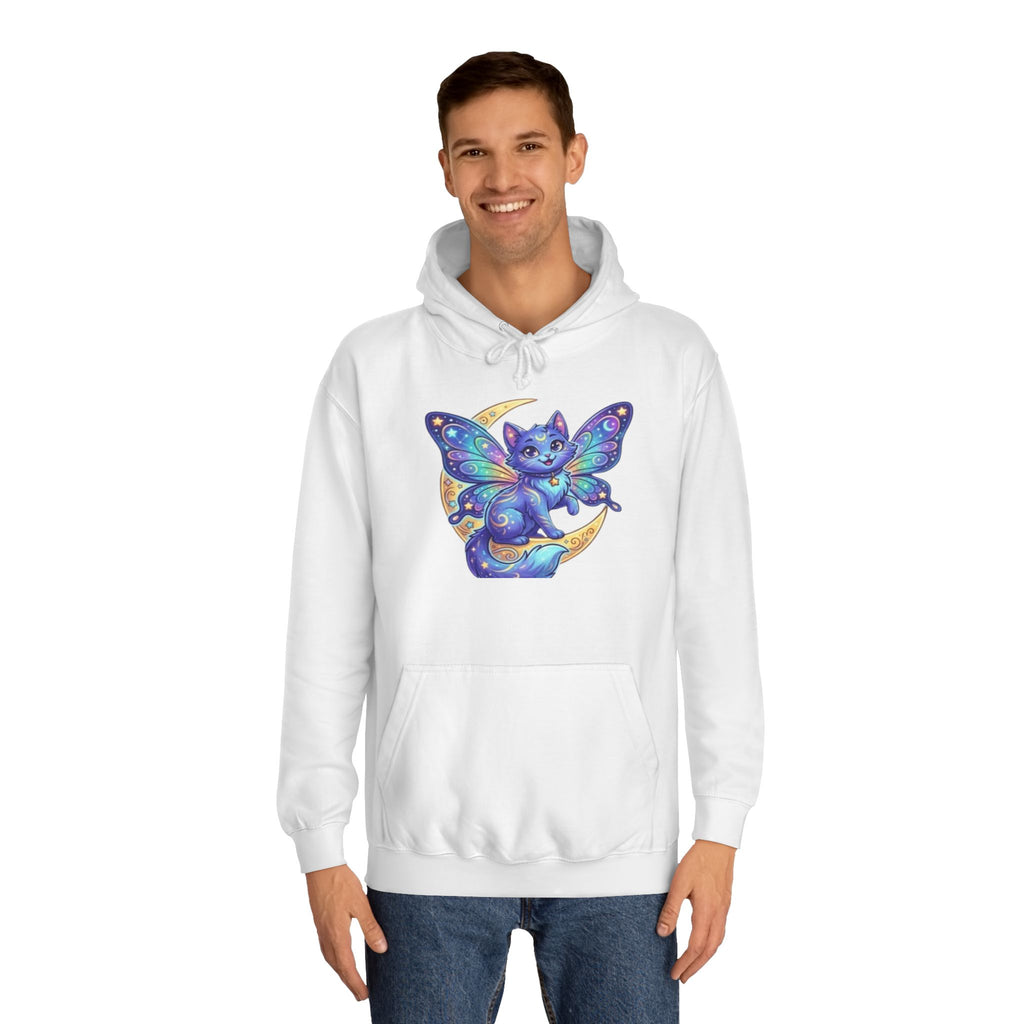 Butterfly Cat Hoodie — Cosmic Purple Kitty Graphic Pullover